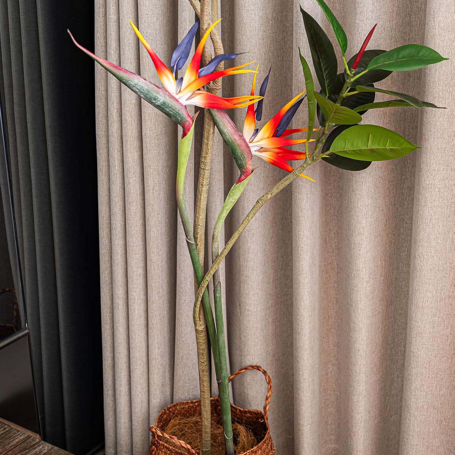 Duyone Artificial Flowers Bird of Paradise 37 Inch 2Pcs