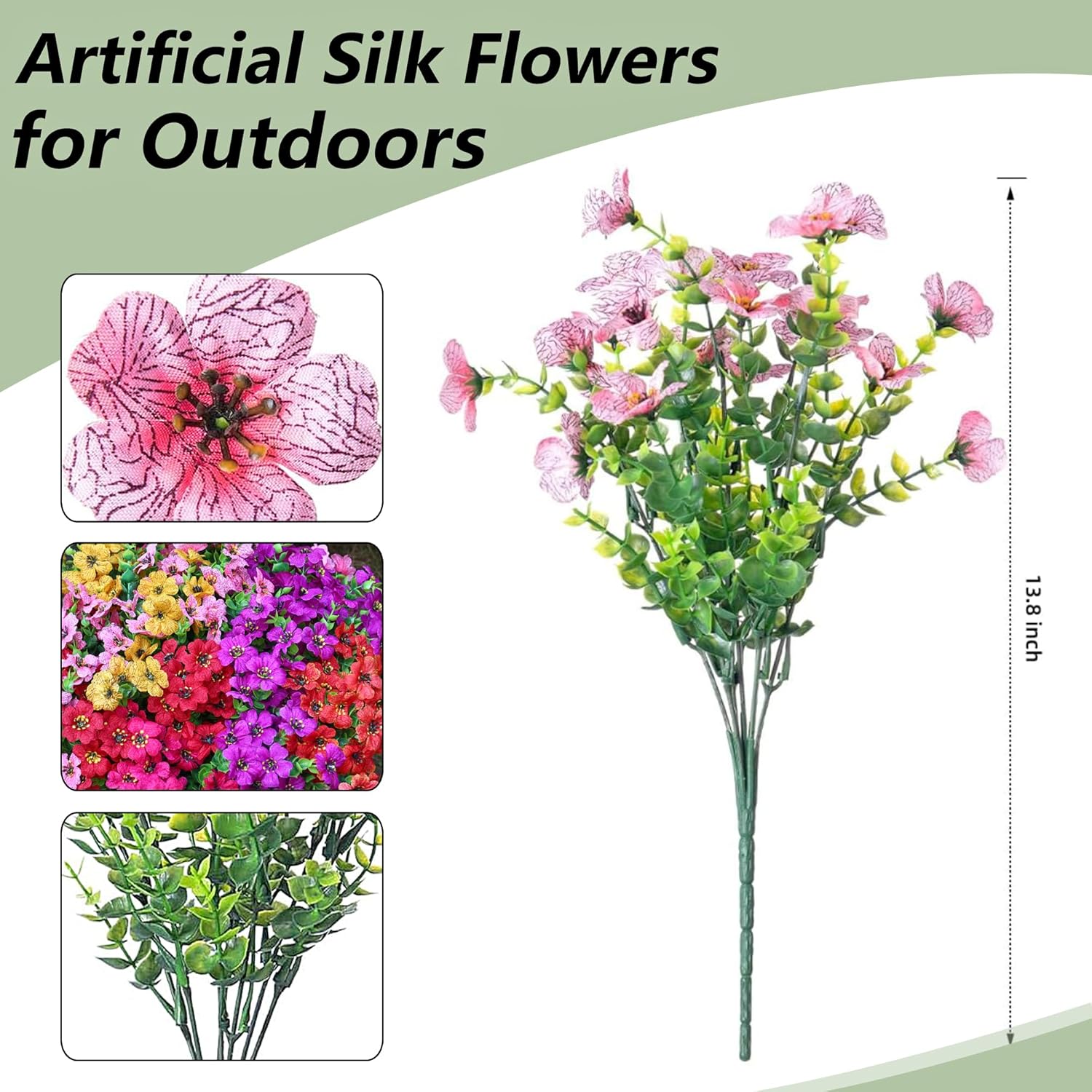 12 Bundle Artificial Flowers for Outdoor Decoration 1