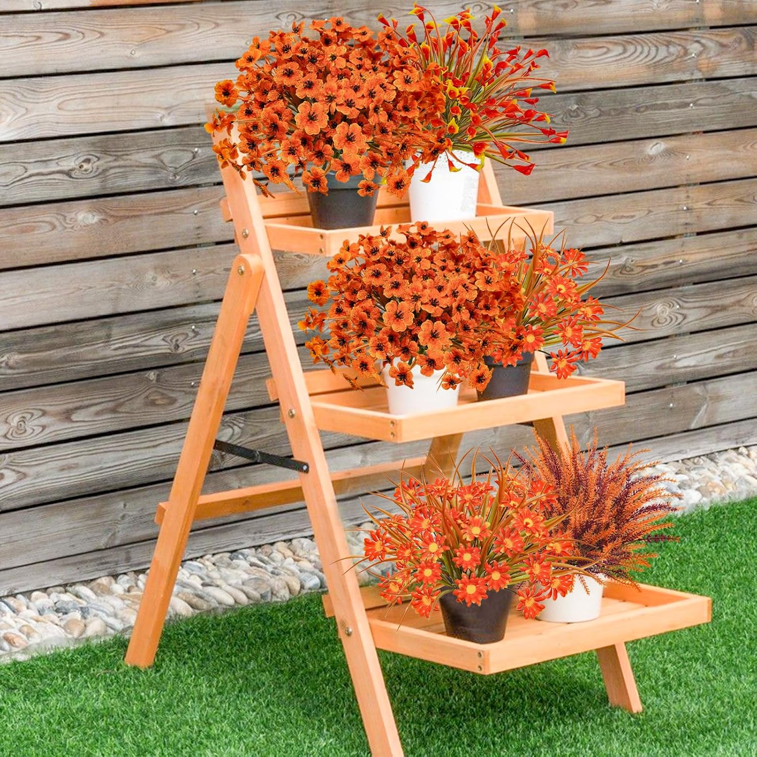 Uieke 36PCS Artificial Mums Fall Decor for Outdoor
