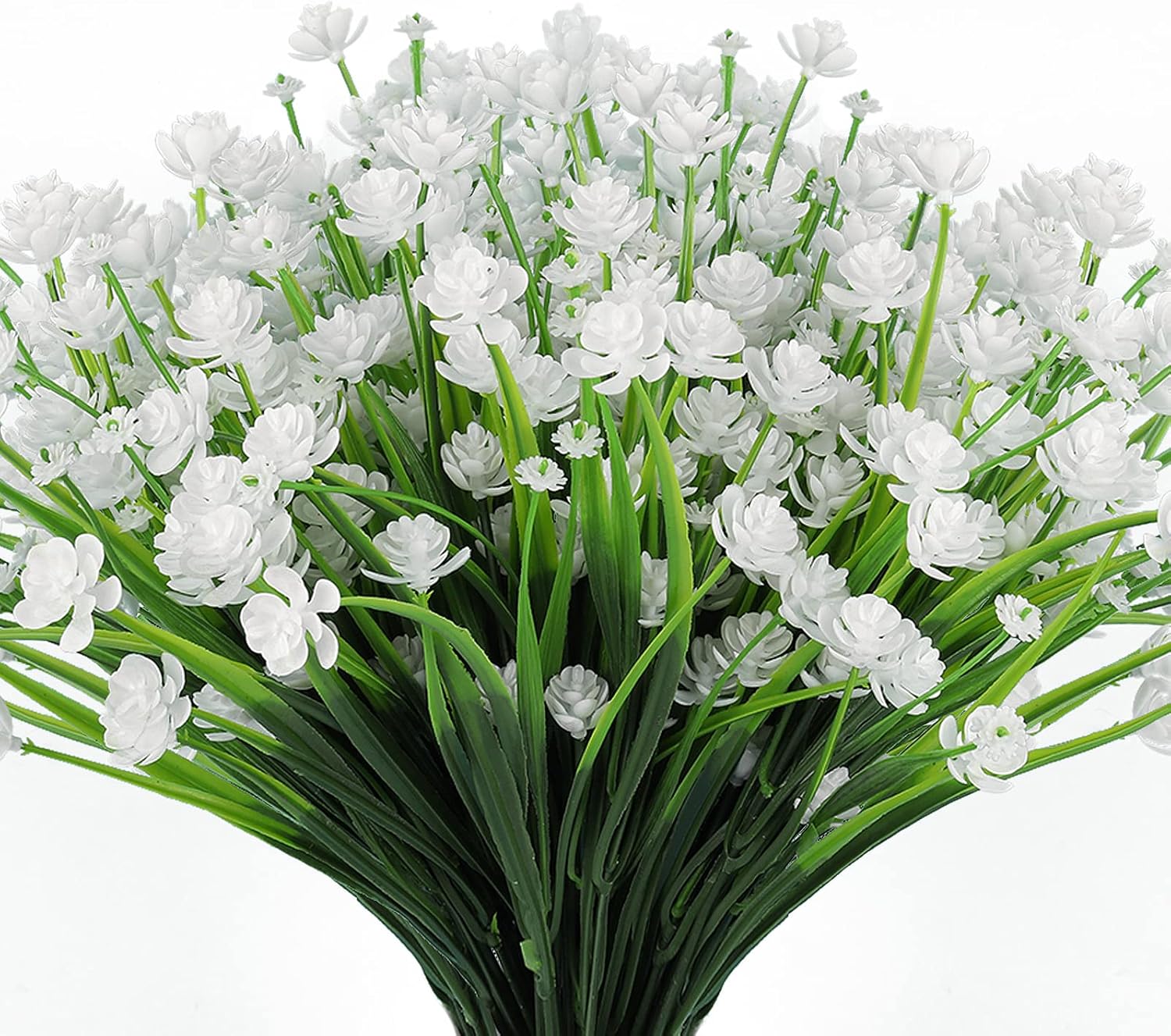 RECUTMS 12 Bundles Artificial Flowers UV Resistant Outdoor Decor