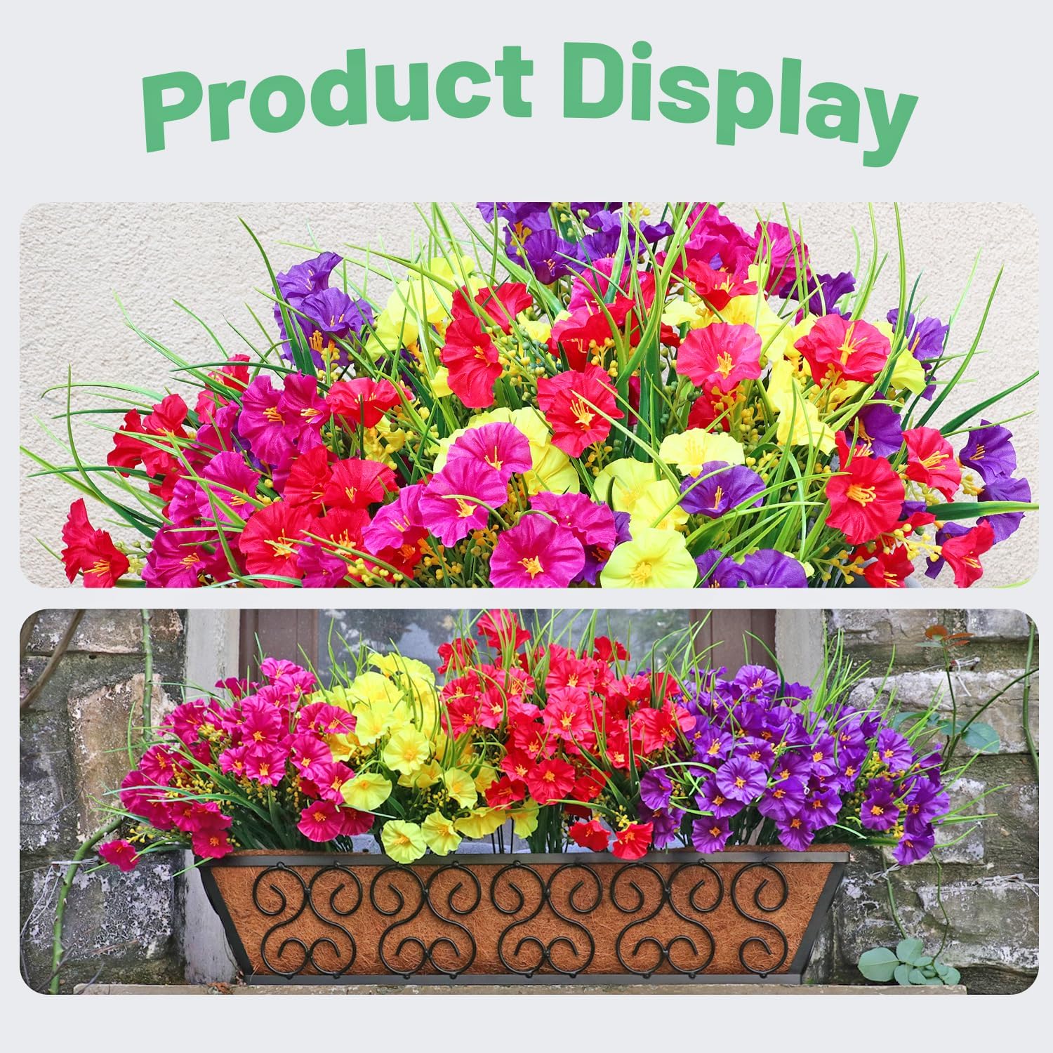 16PCS Artificial Fake Outdoor Flowers Plants with Wheat Ears