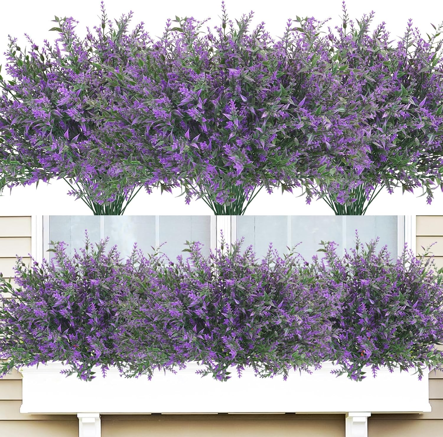 42 Pcs UV Resistant Artificial Lavender Flowers