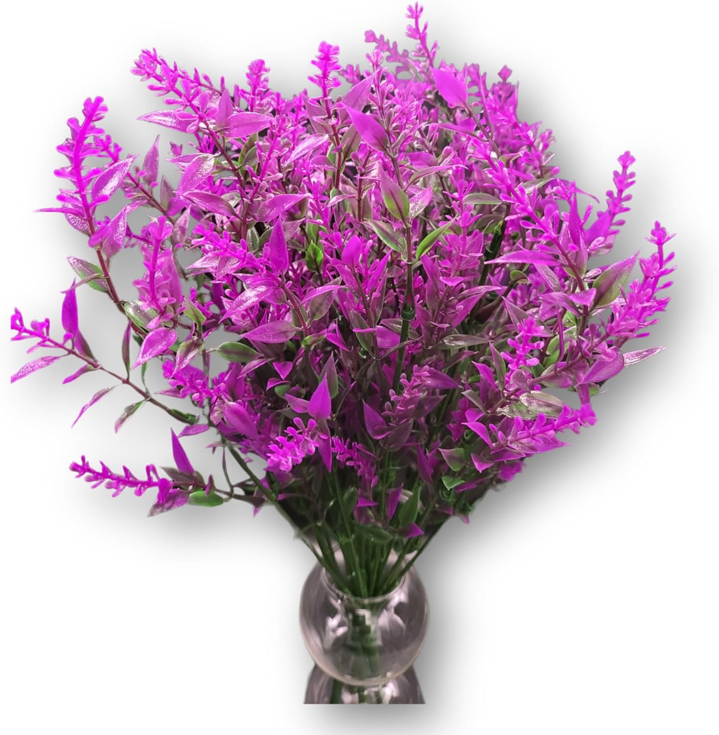 Red Artificial Lavender Flowers 8 Bundles UV Resistant Hanging Planter Fence Bouquet Filler