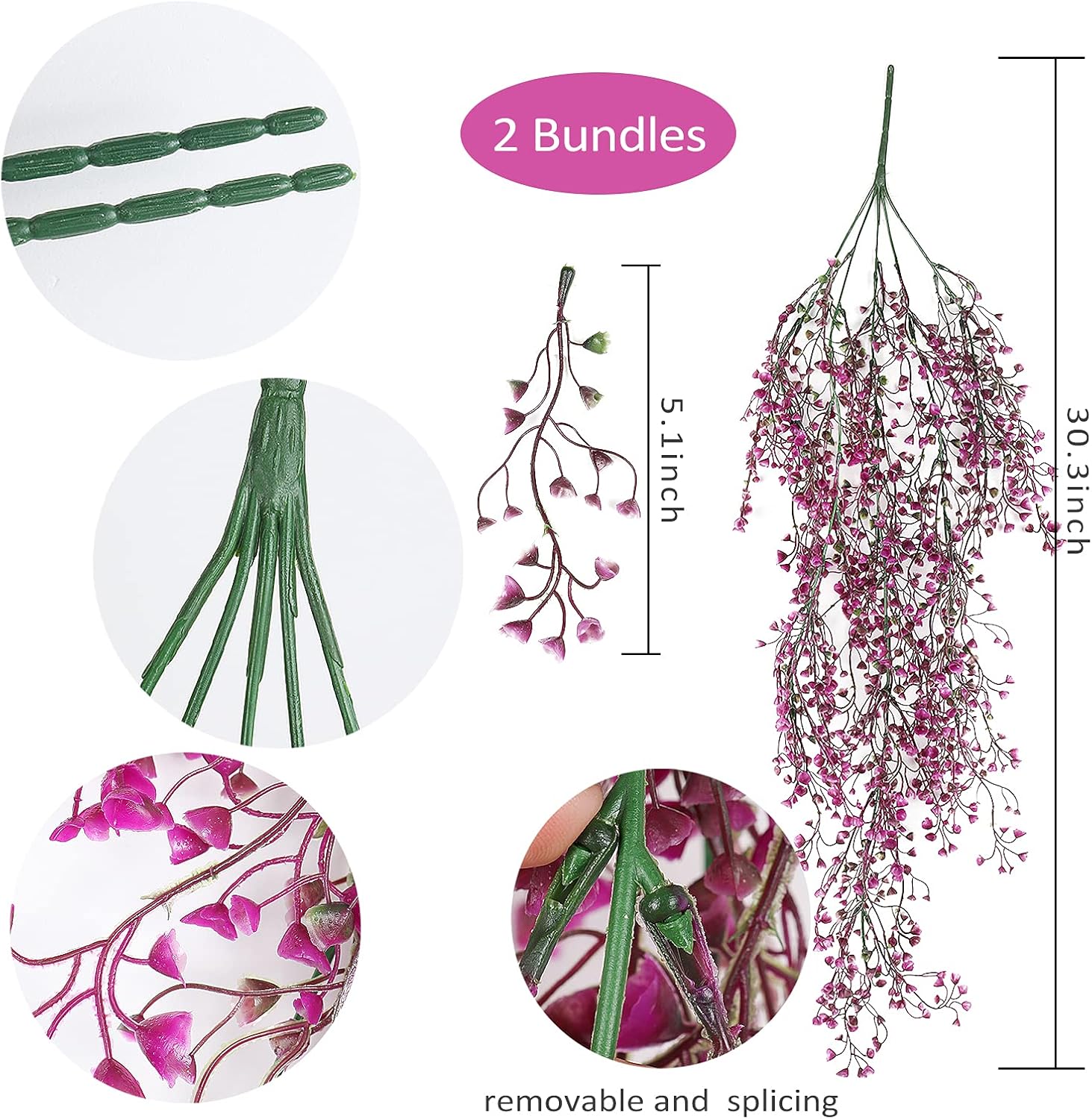 RECUTMS Artificial Ferns Plants for Wall Garden Room Wedding
