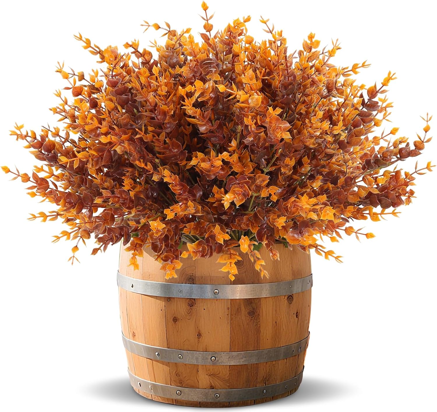 12 Bundle Artificial Fall Flowers Brown Eucalyptus