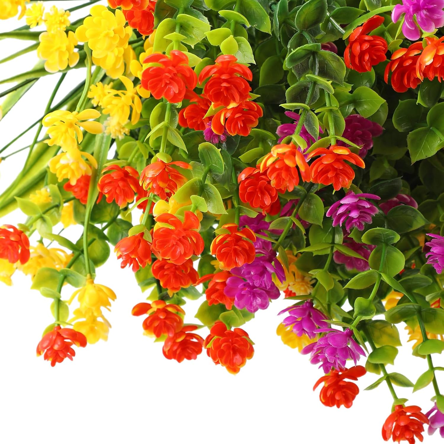 WILLBOND 48 Artificial Flowers Outdoor Decor Set
