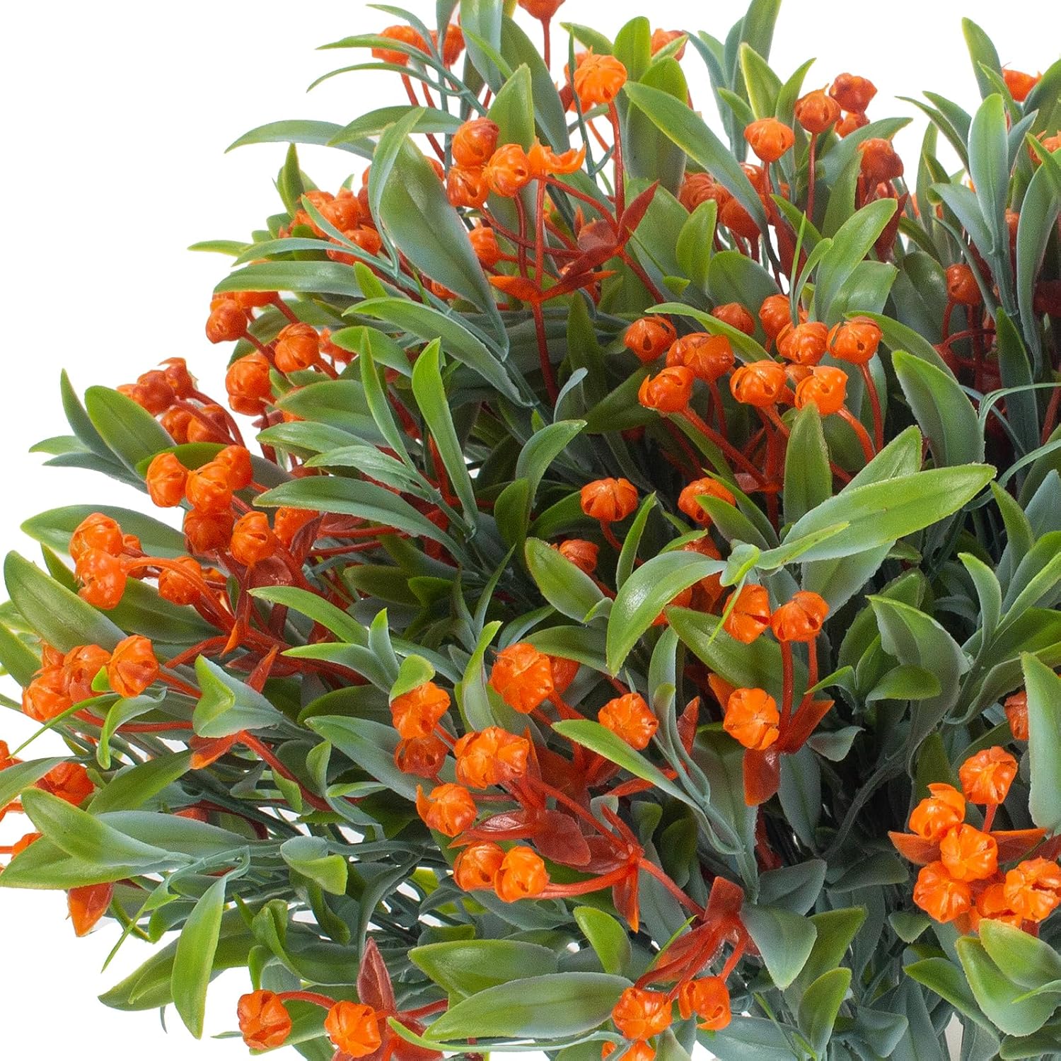 10 Bundles Artificial Orange Flowers UV Resistant Outdoor Decor
