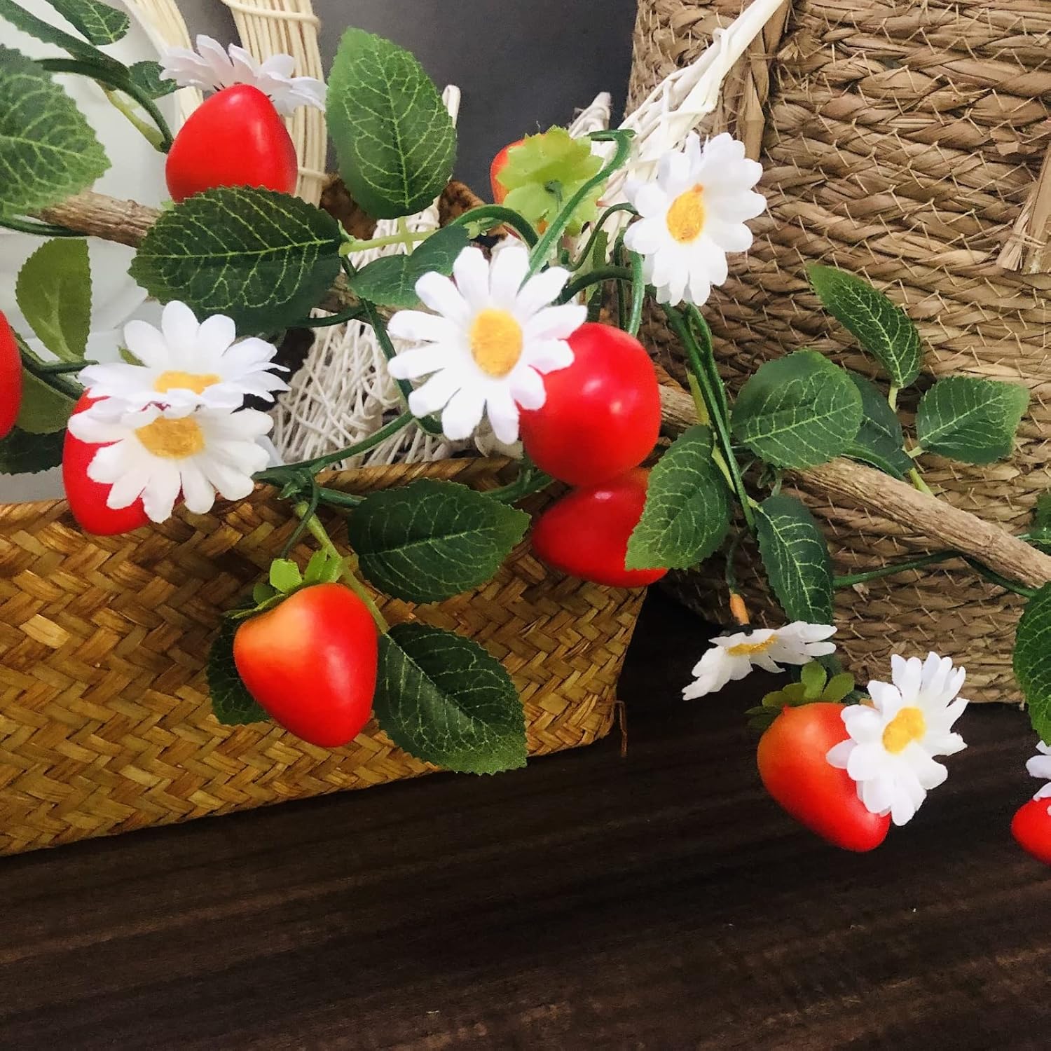 Artificial Strawberry Flower Vine Garland Wedding Decor