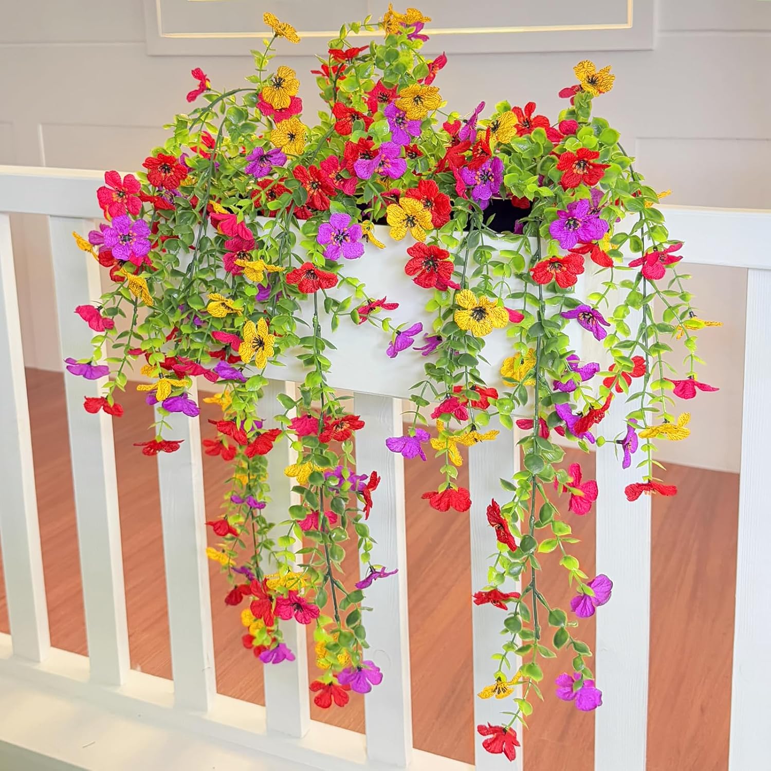 TURNMEON 4 Pcs Artificial Hanging Flowers Set