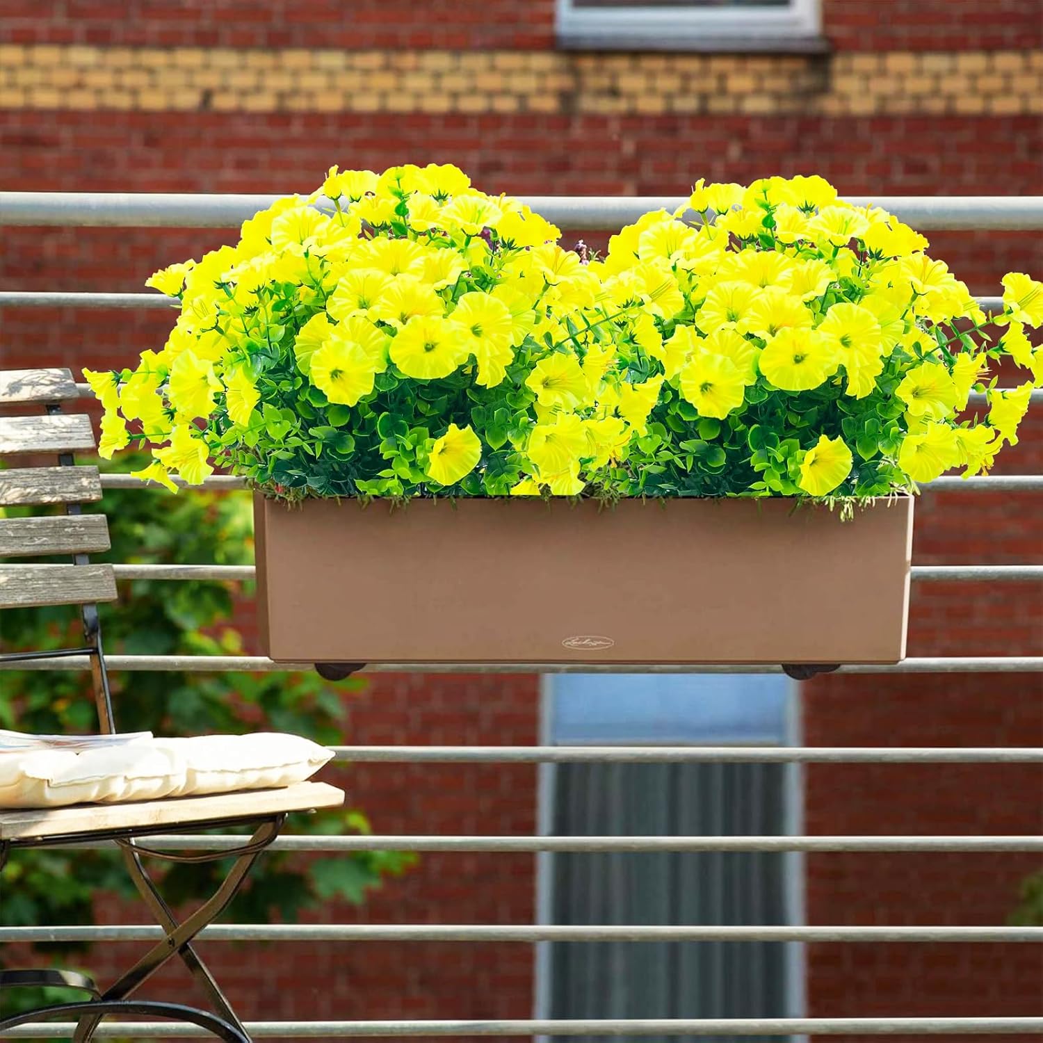 DRT DERUITAI UV Resistant Artificial Yellow Flowers 20 Bundles