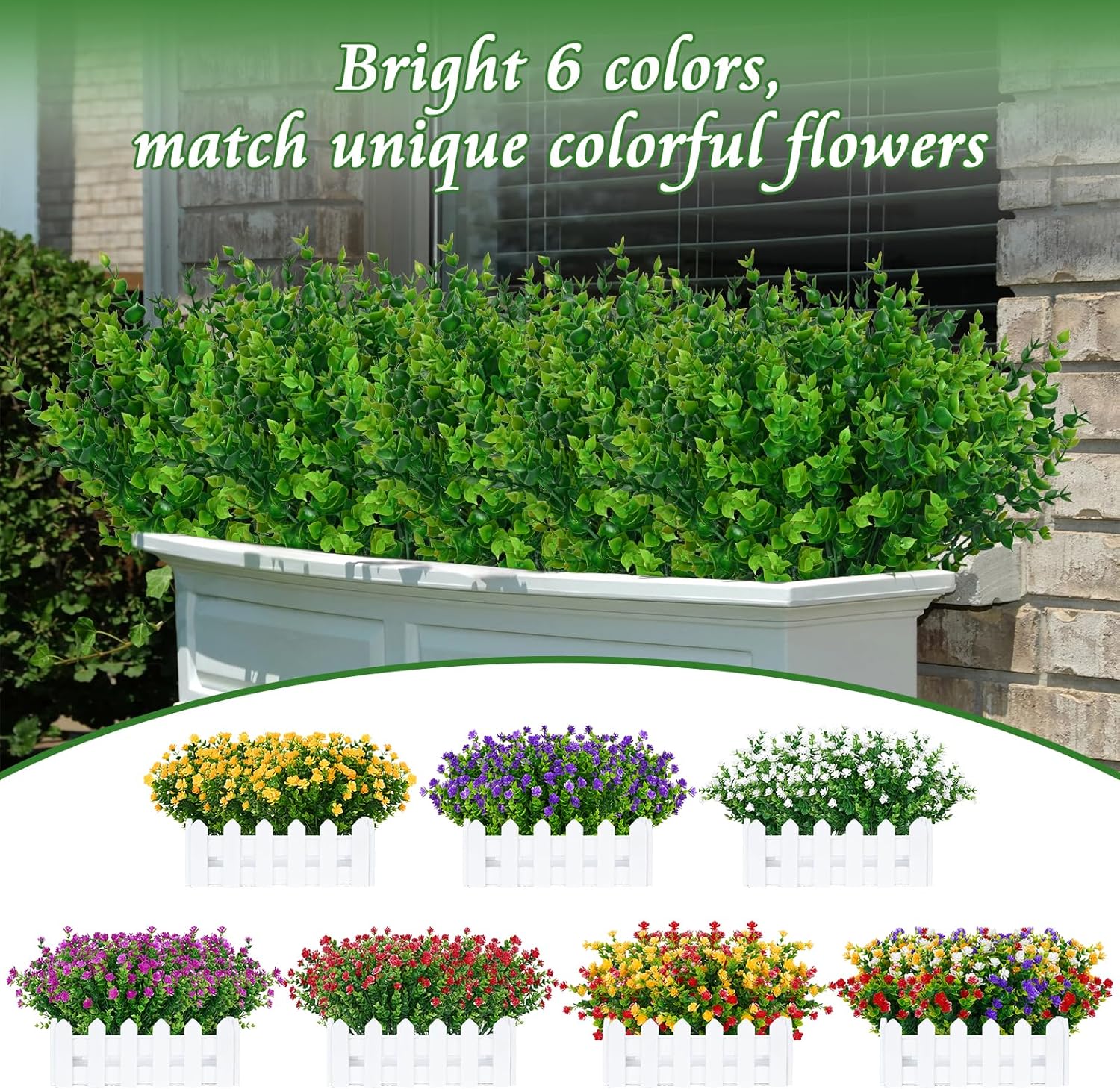 Yastouay 34 Bundle Artificial Flowers for Outdoor Decor