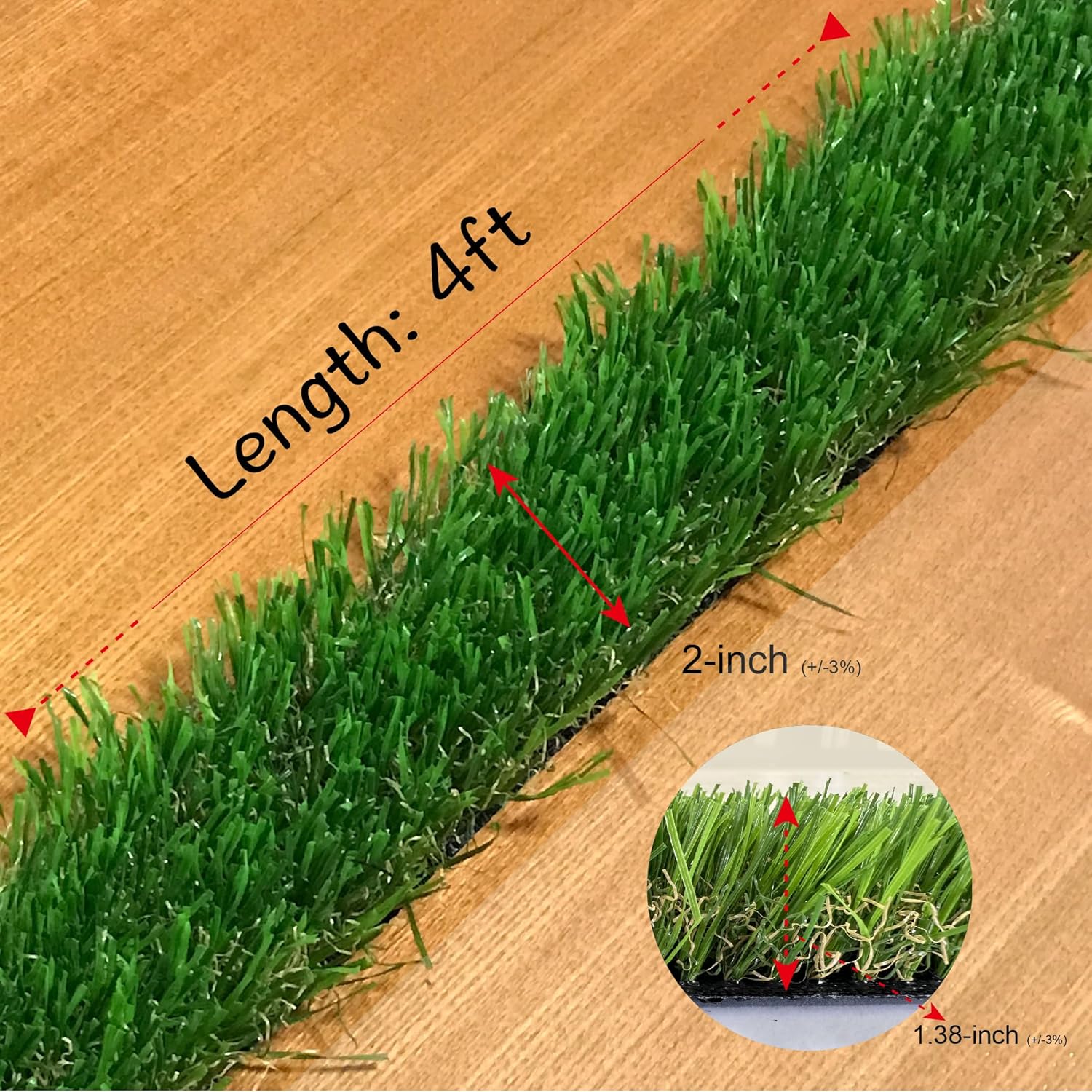 KuGuo Artificial Grass Decoration Strip 2in x 4ft
