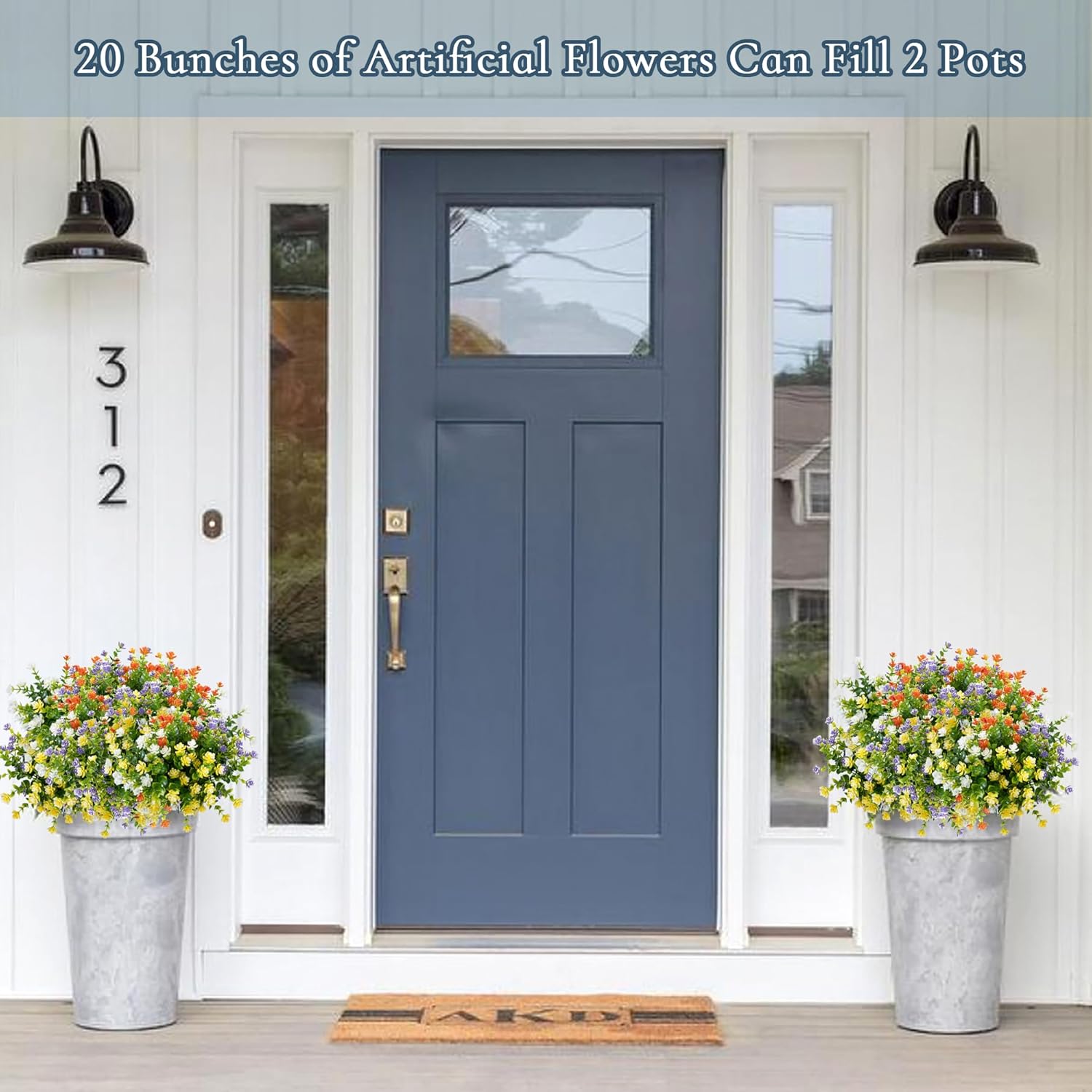 20 Bundle Artificial Flowers Set for Outdoor and Indoor