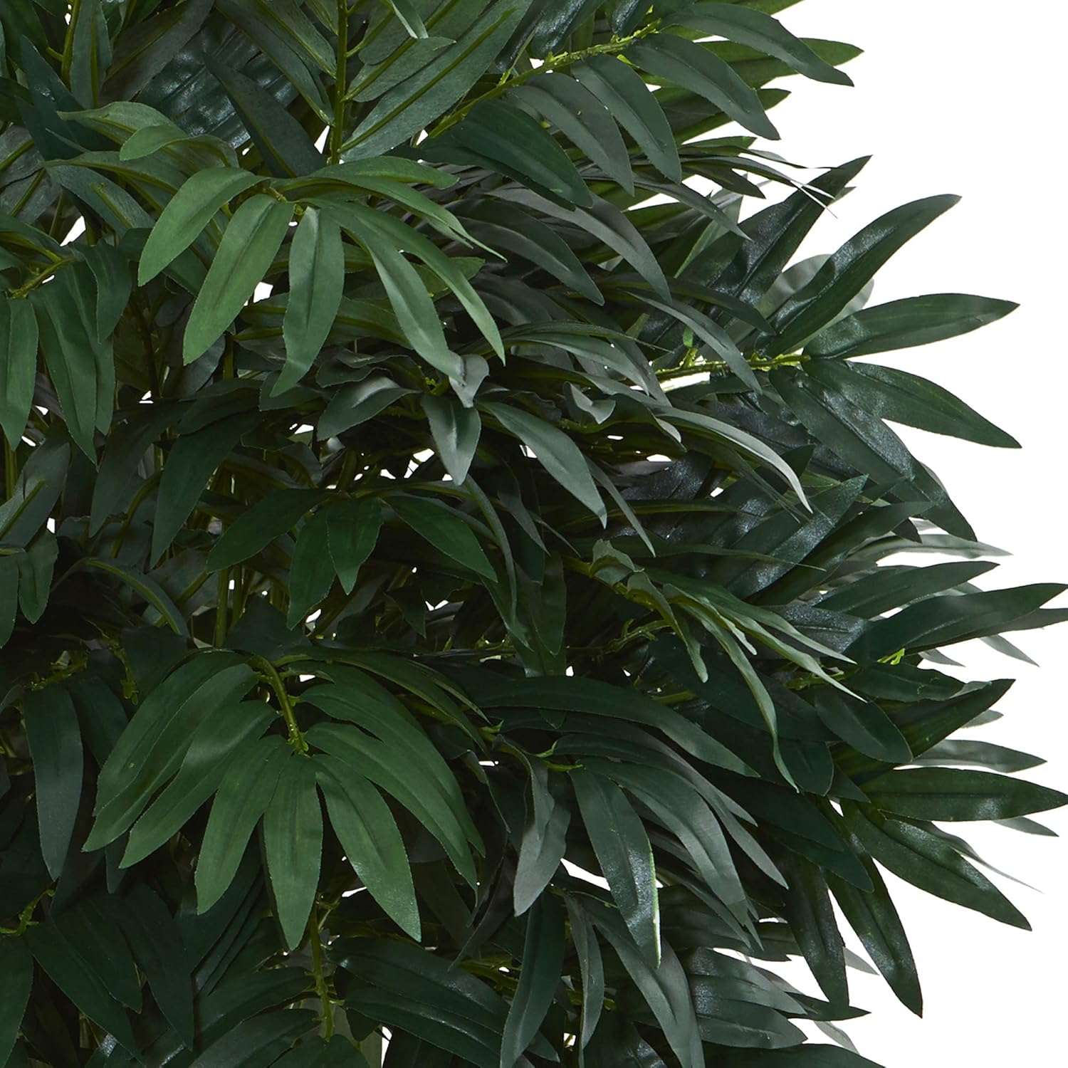 Nearly Natural Double Bamboo Palm in White Tower Vase