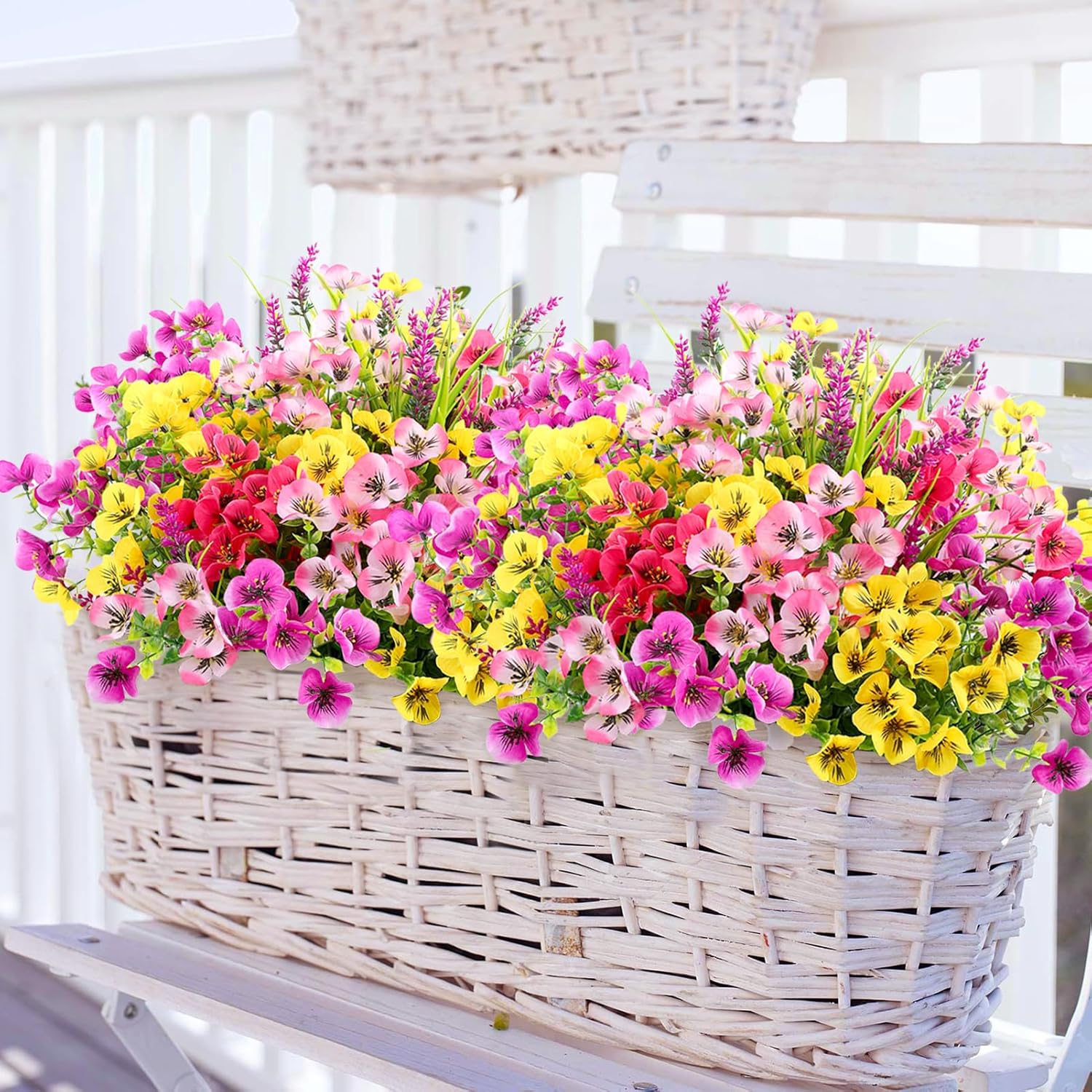XYLENCO 15PCS Artificial Flowers for Outdoor and Indoor Use