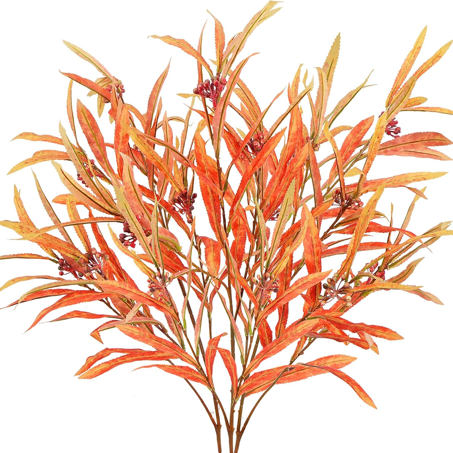HUAESIN 393 Inch Fall Leaf Grass Stem Artificial Plants 3PCS
