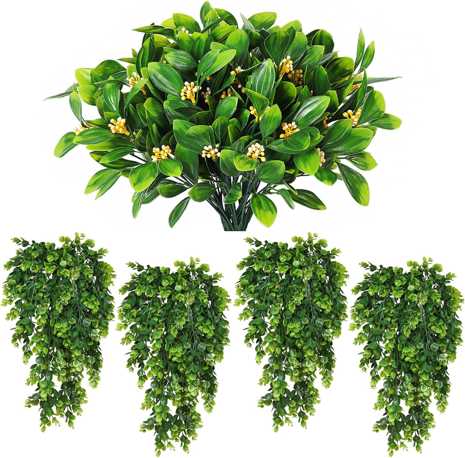 RECUTMS Artificial Shrubs Faux Plastic Grass