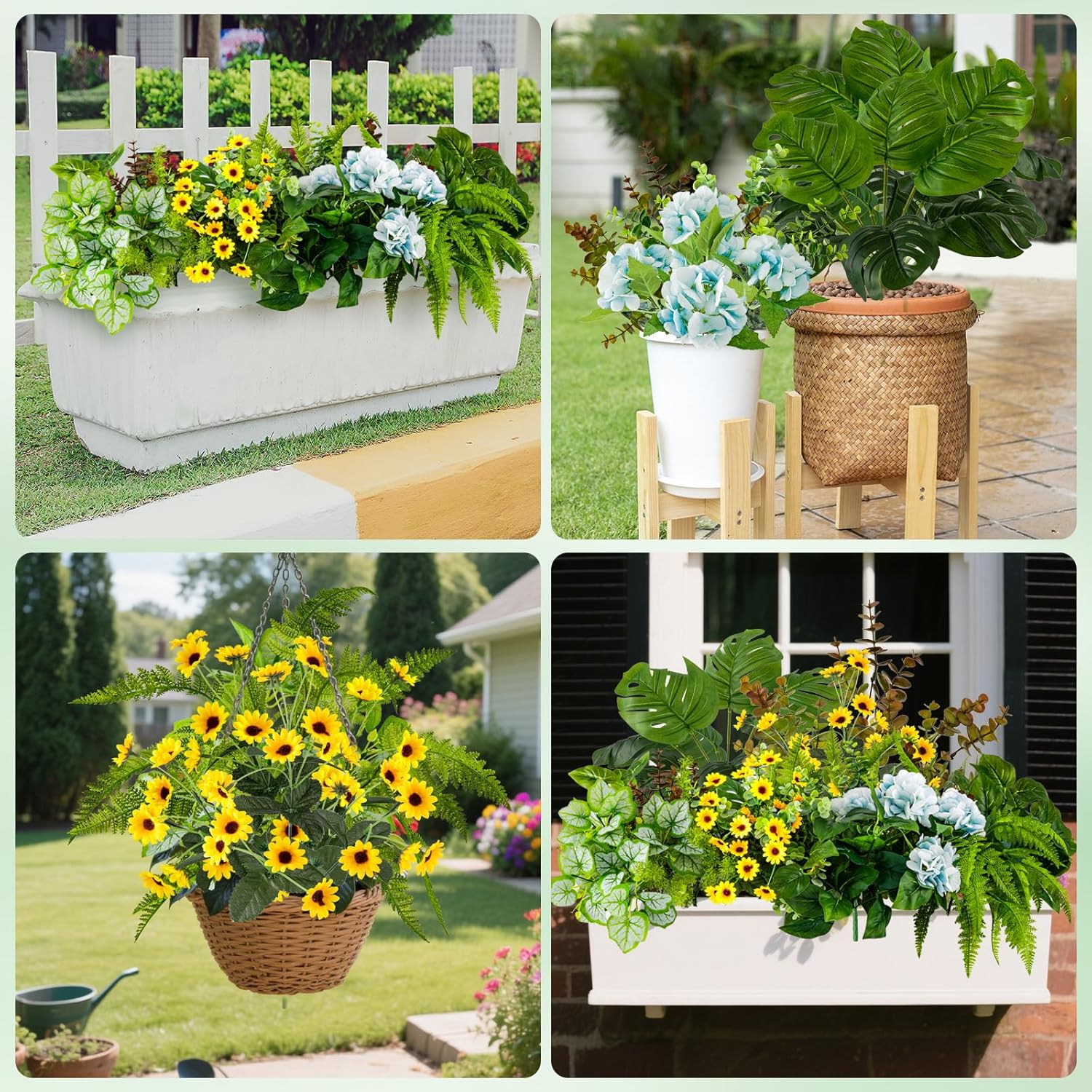 WINTS 17 Piece Artificial Plants Outdoor Decor Set