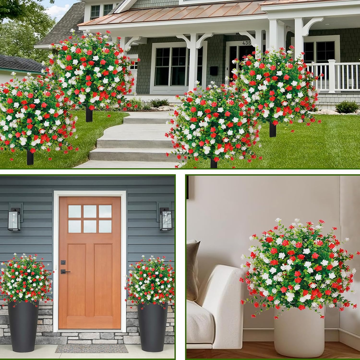 Artificial Topiary Ball with Ground Spike Set of 2