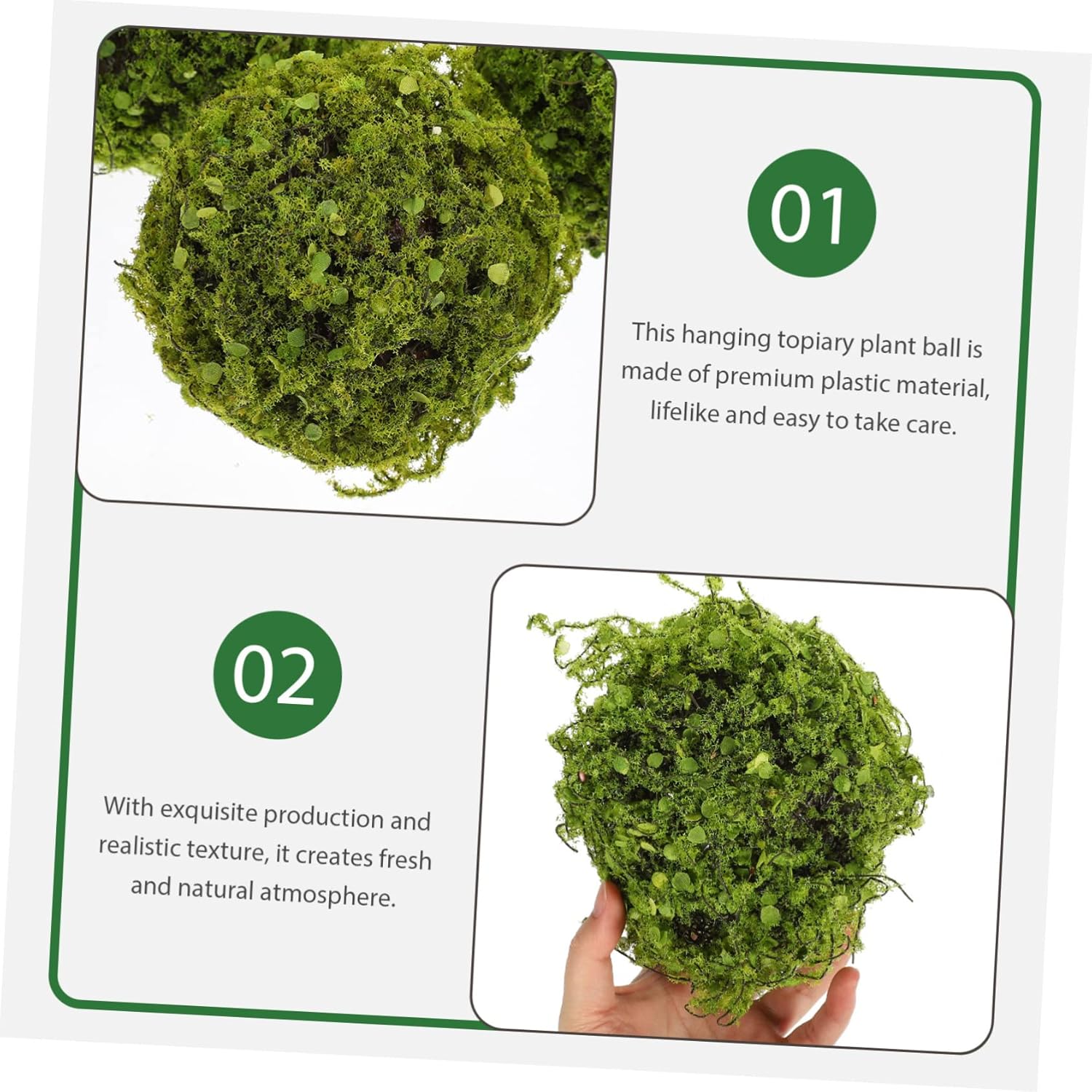 ERINGOGO Artificial Plant Balls 3pcs Hanging Topiary Decor