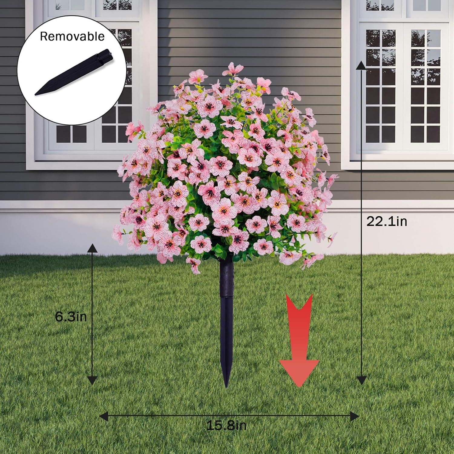 Realistic Artificial Violet Ball Topiary Tree with Ground Spikes