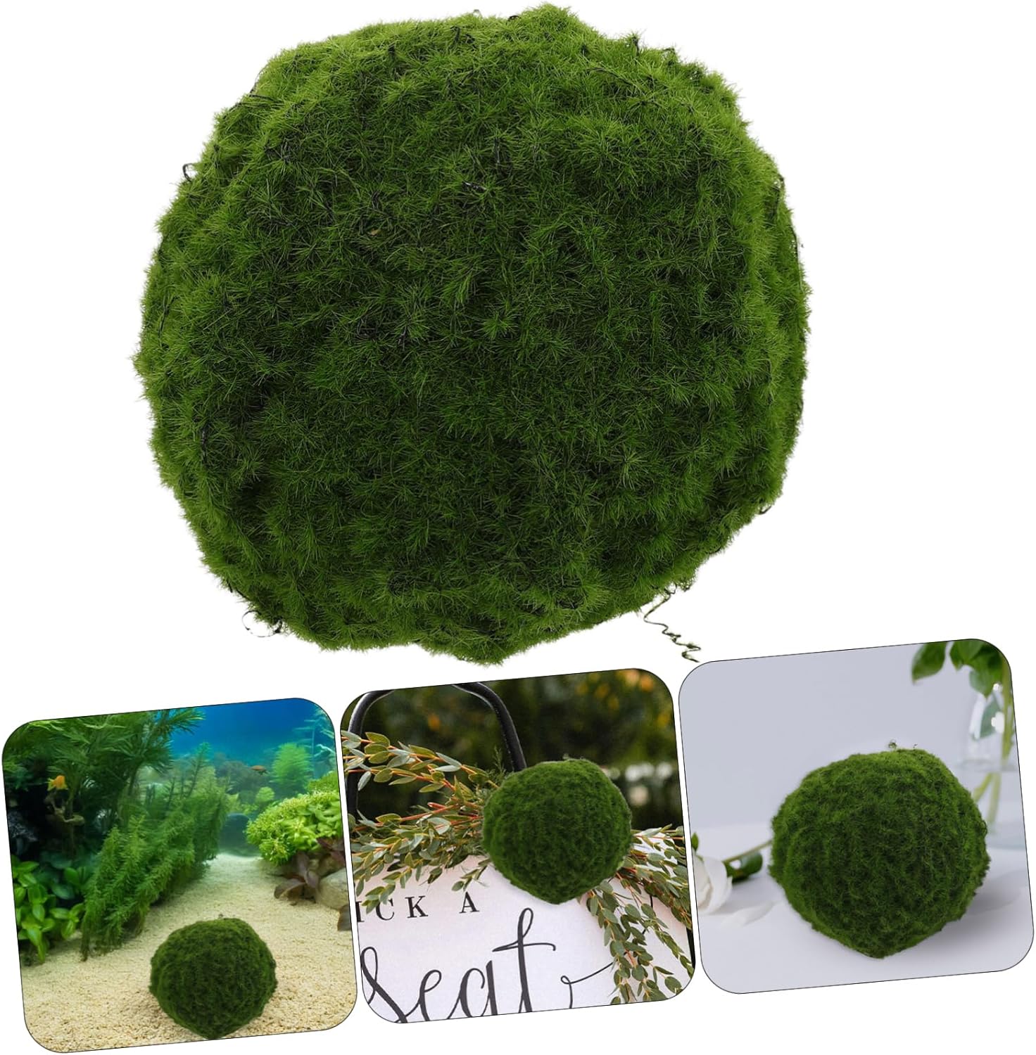 Wakauto Realistic Mossy Ball Artificial Greenery Sphere