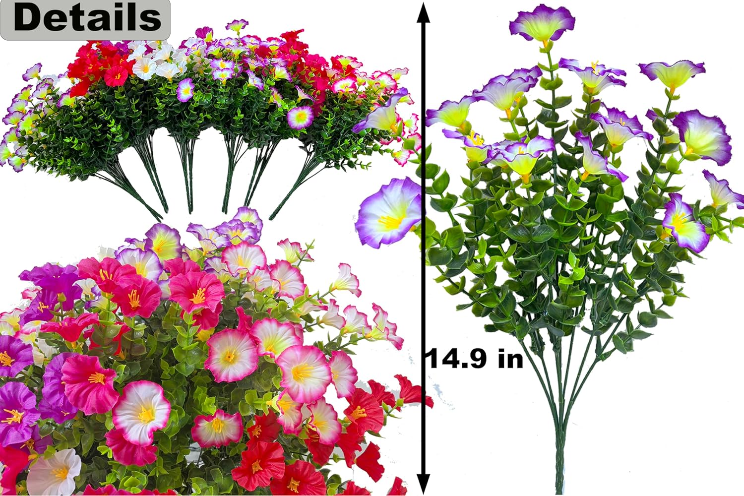 TSTWETO Artificial Flowers for Outdoors 12 Bundles UV Resistant