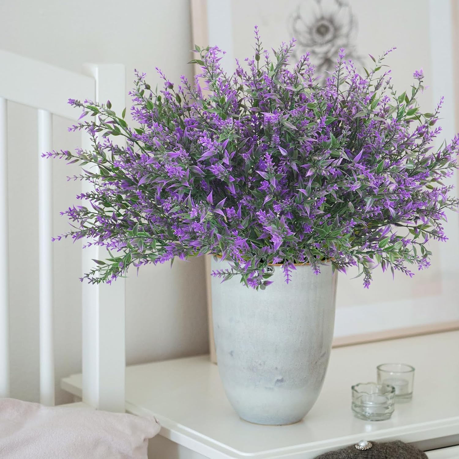 42 Pcs UV Resistant Artificial Lavender Flowers