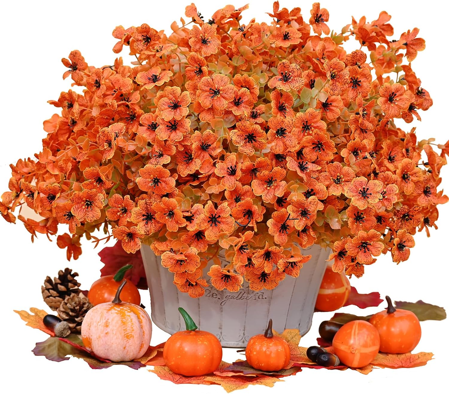 Artificial Fall Mums Flowers 12 Bundles for Porch Patio Hanging Planter