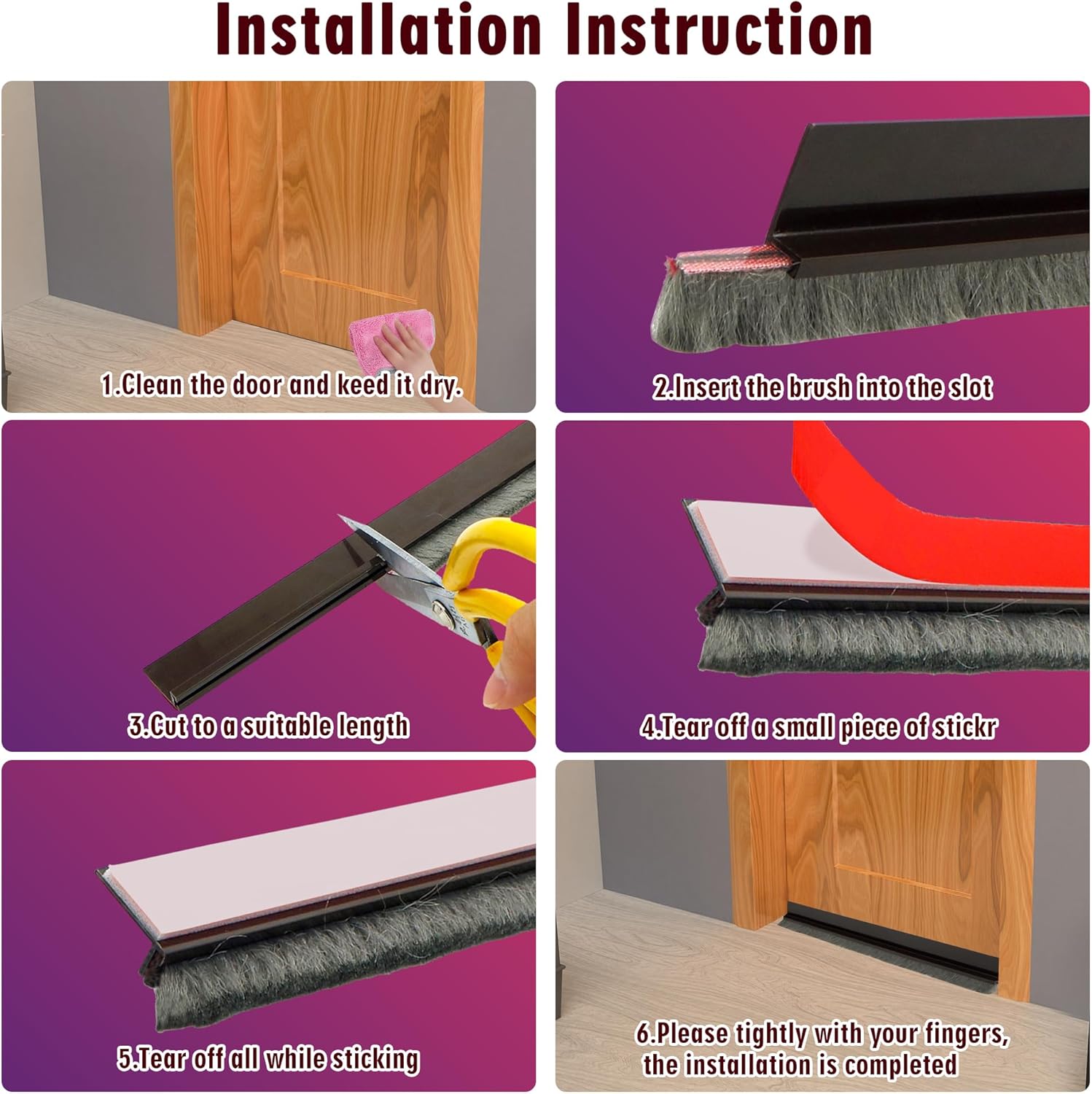 Door Draft Stopper Bottom Seal 39 In