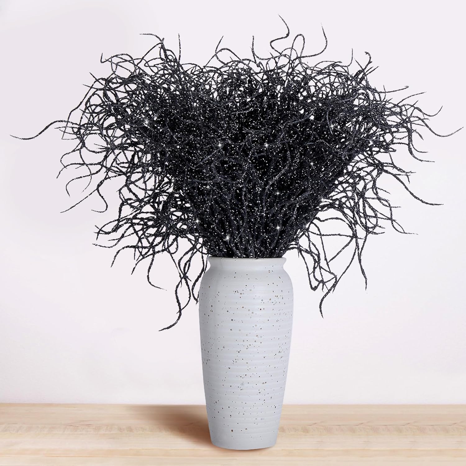 Watayo 50 Pcs Halloween Glitter Curly Willow Branches