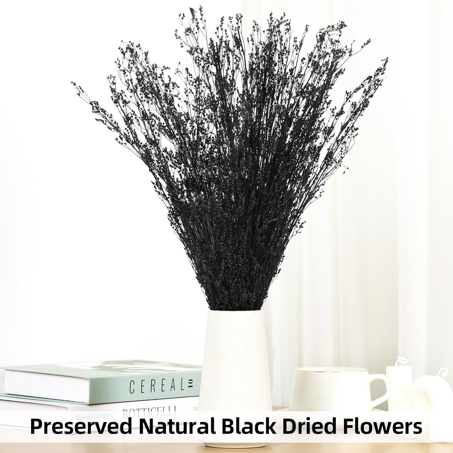 Tavkite Dried Babys Breath Bouquet 17 Inch Black