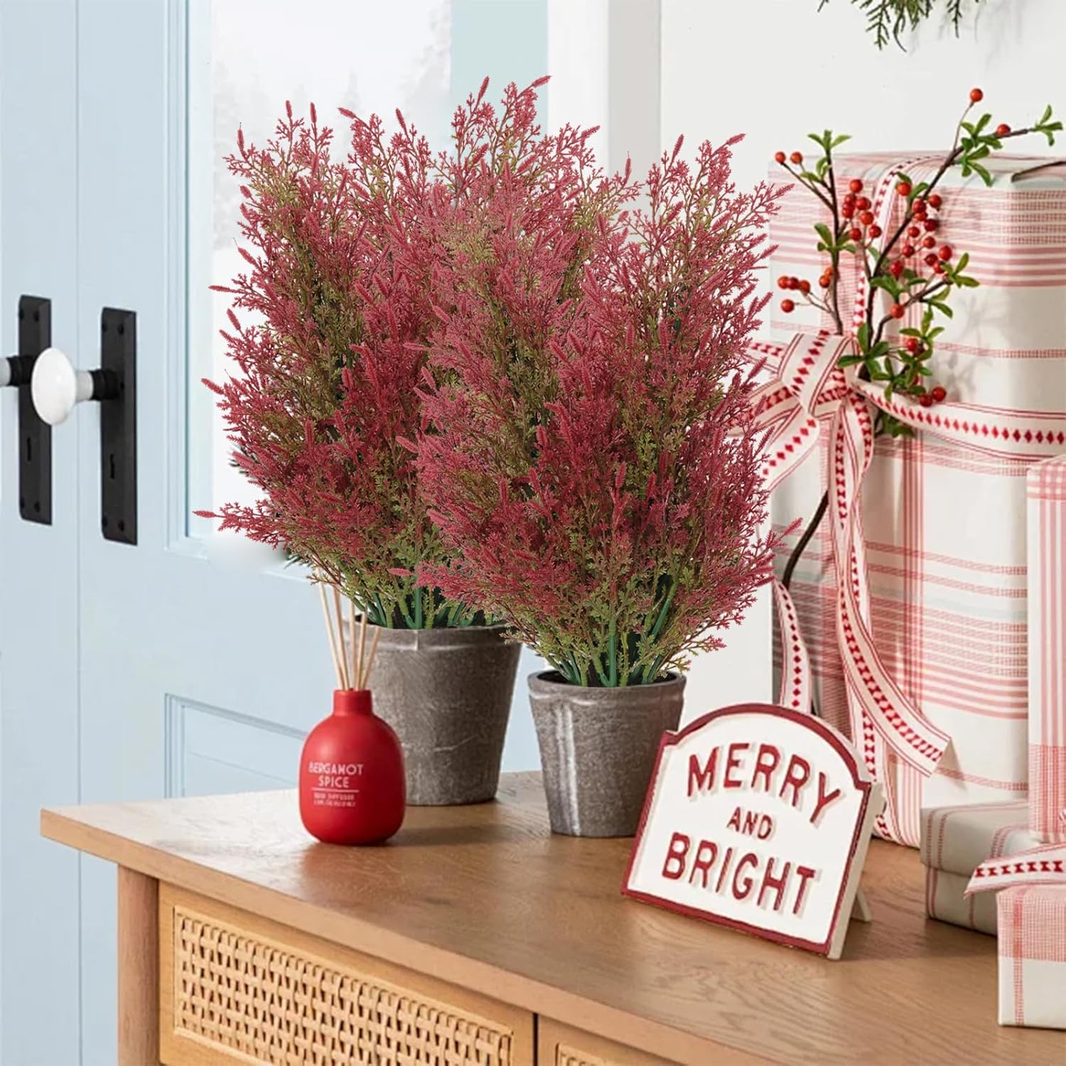 RECUTMS 6 Pack Artificial Pine Branches for Christmas Decor