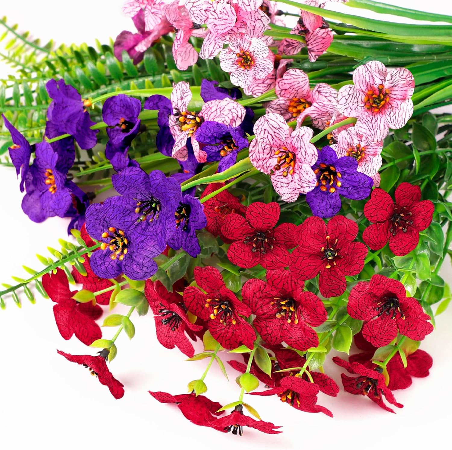 Winrain 30PCS Artificial Flowers Plants Outdoor Decor