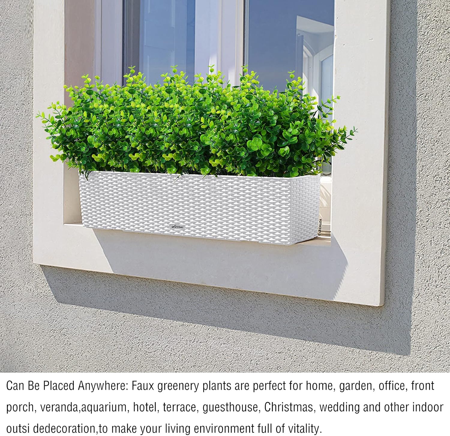 XLFAQXM Artificial Plants 8 Pack UV Resistant
