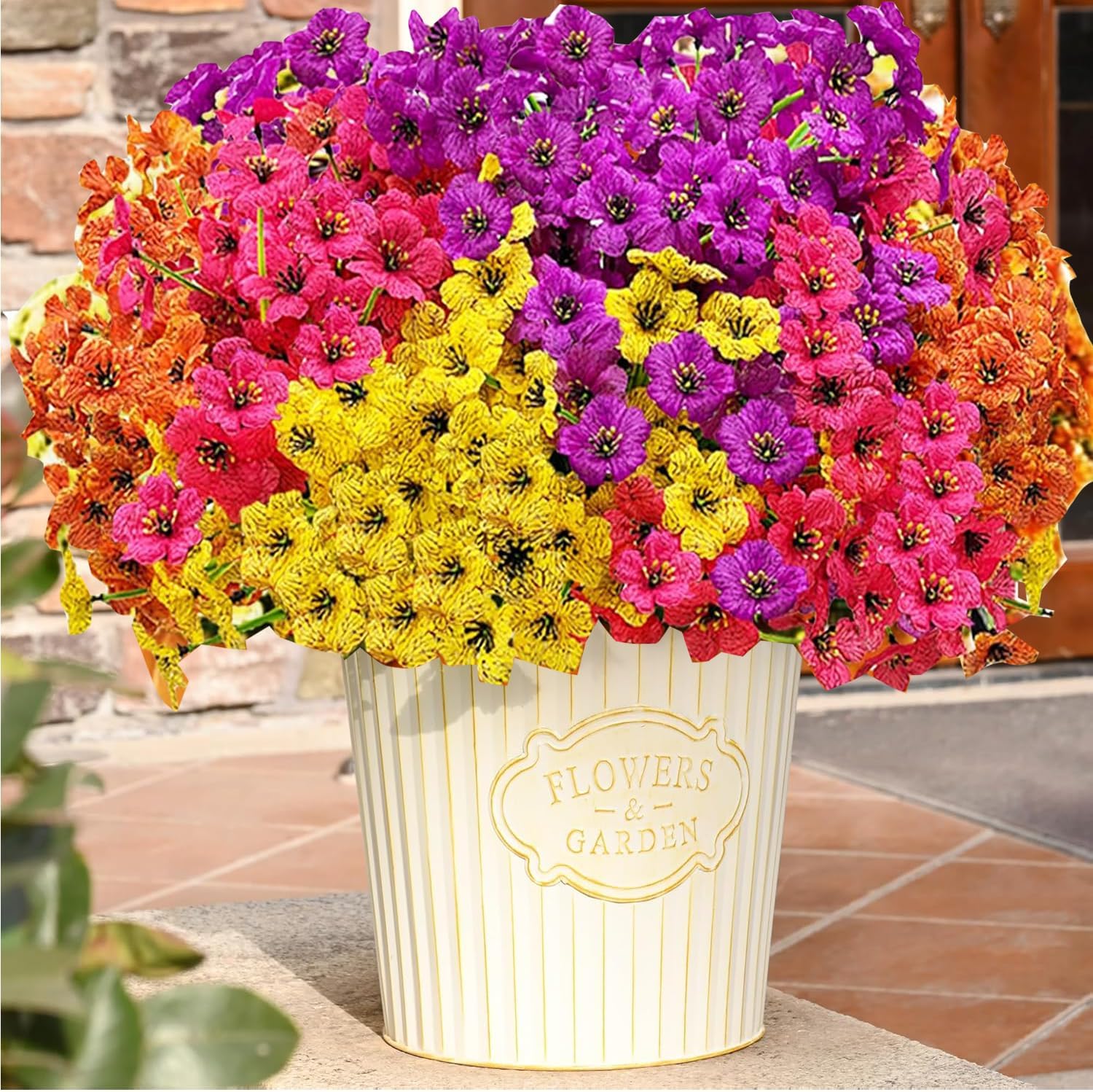 20 Bundles Artificial Flowers for Outdoor Decor 1