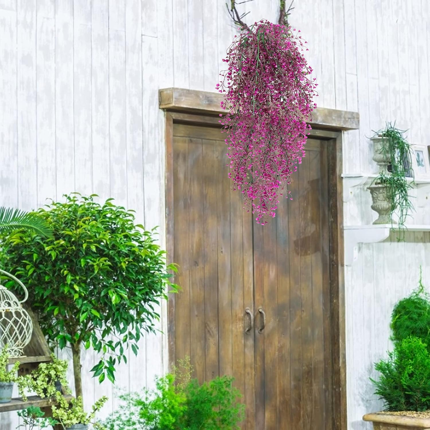 RECUTMS Artificial Ferns Plants for Wall Garden Room Wedding
