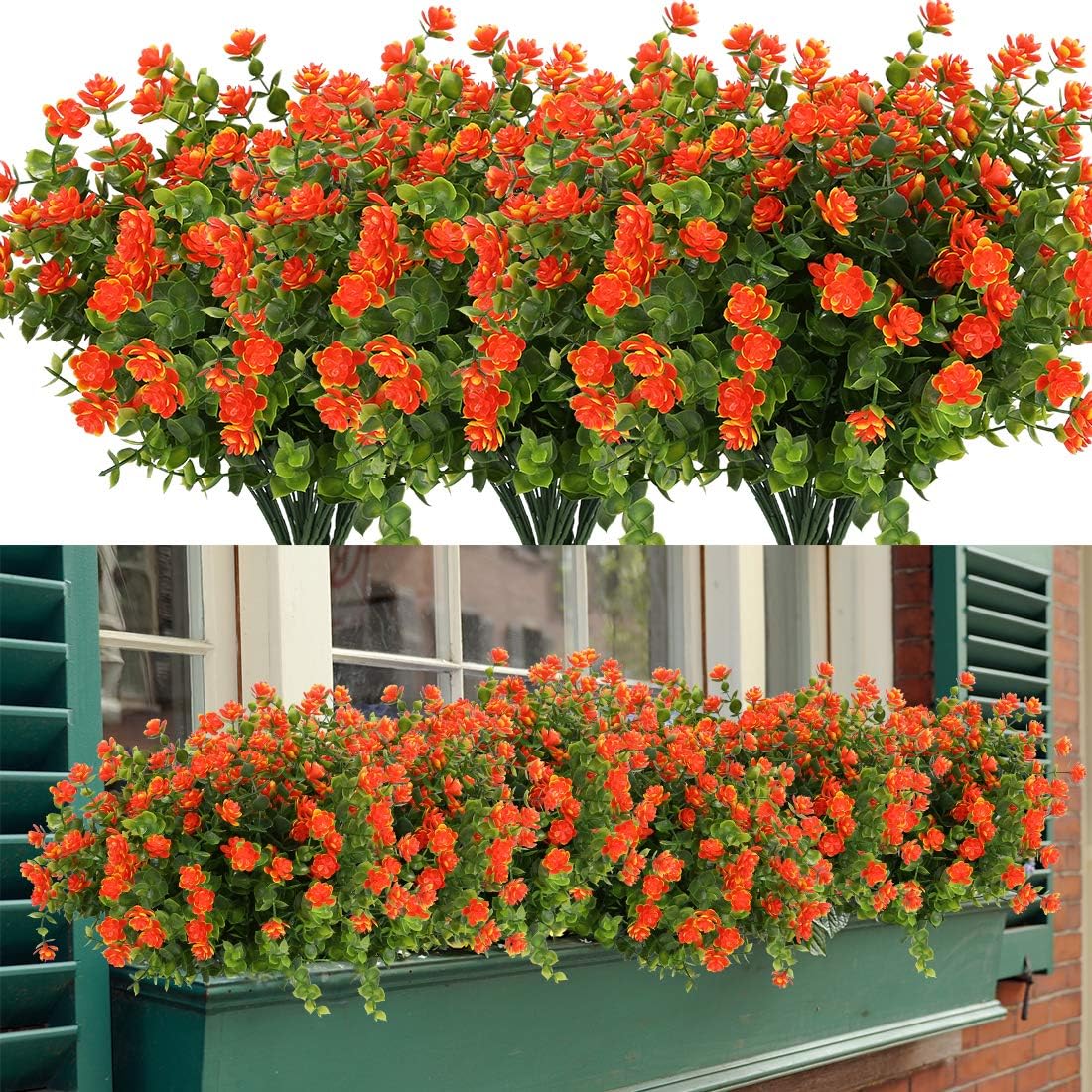 6 Bundles Artificial Flowers Fake Greenery UV Resistant