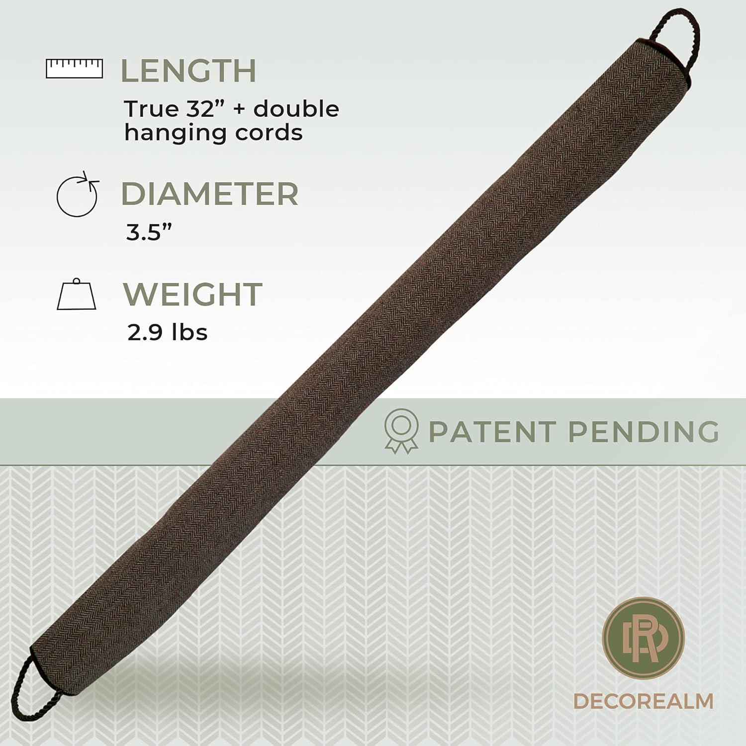 Heavy Duty Under Door Draft Stopper with Sound Proofing 32 Inches Brown