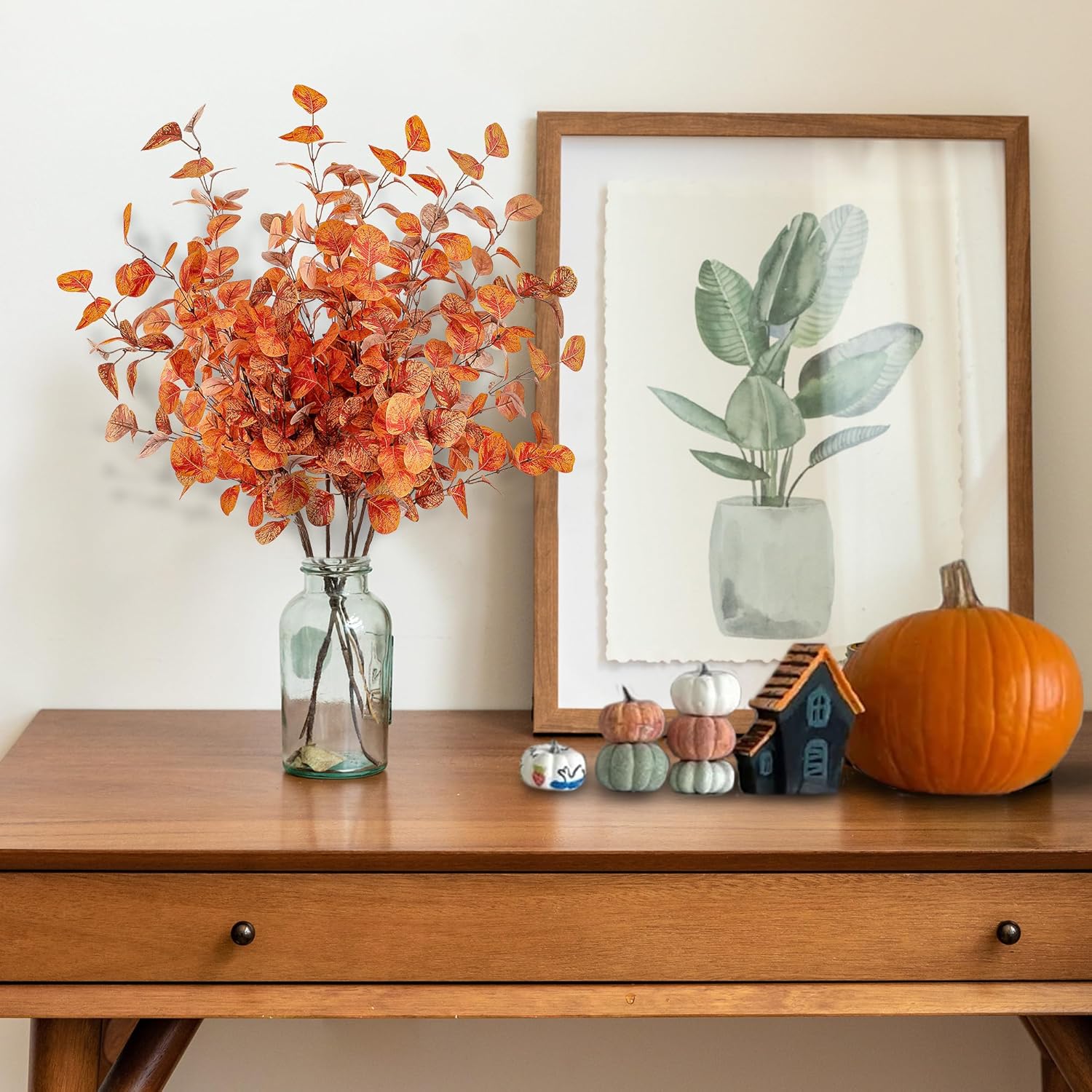 Sggvecsy 6 Pcs Artificial Eucalyptus Fall Decorations