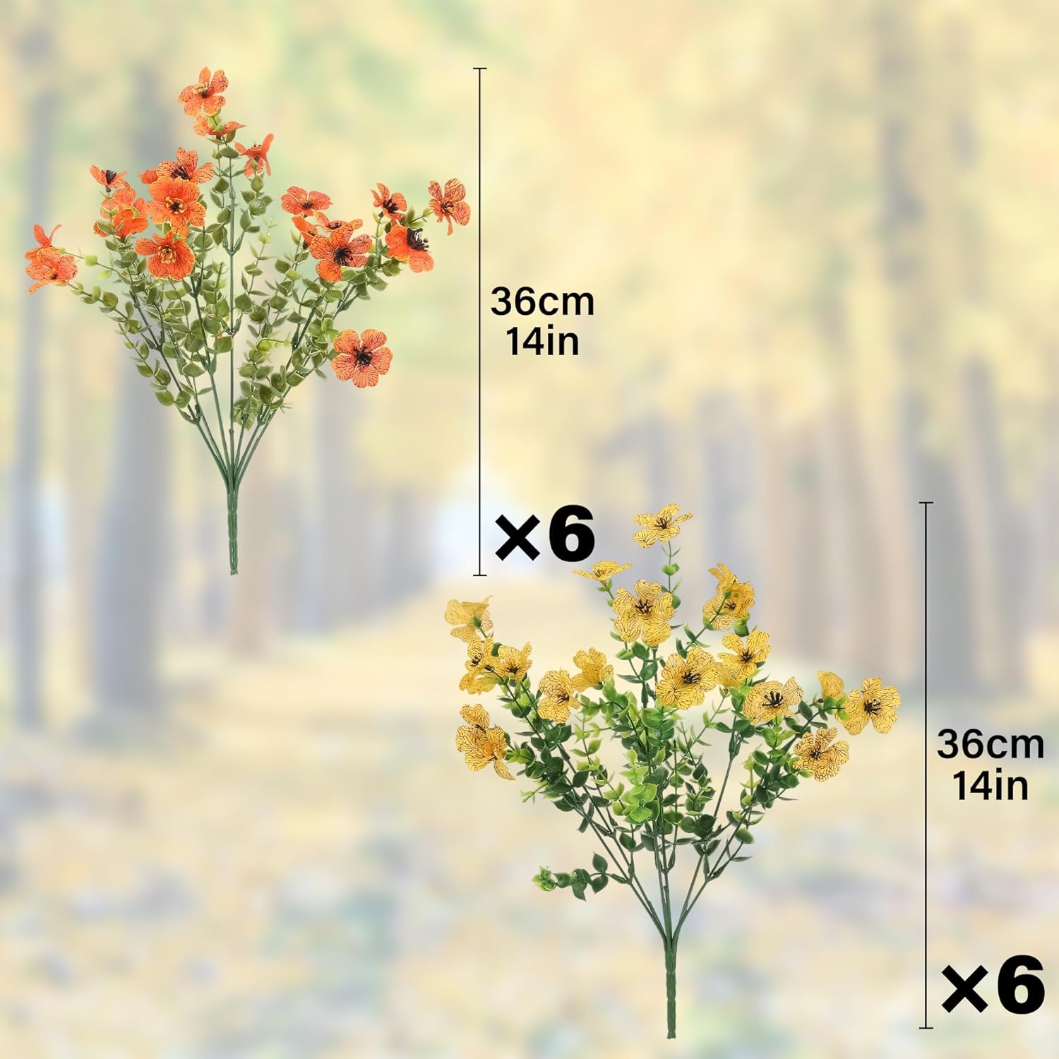 12Pcs Artificial Mums Fall Flowers for Outdoor Decor