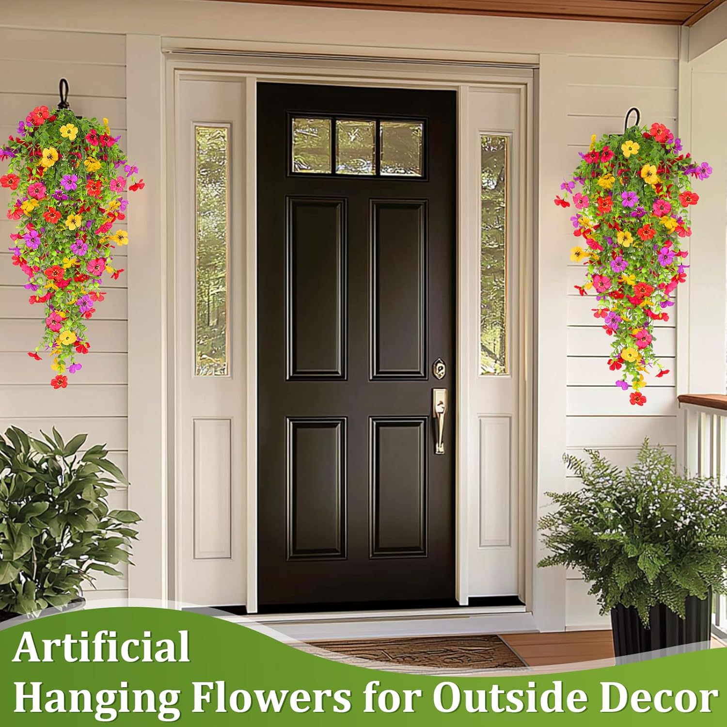 TURNMEON 4 Pcs Artificial Hanging Flowers Set