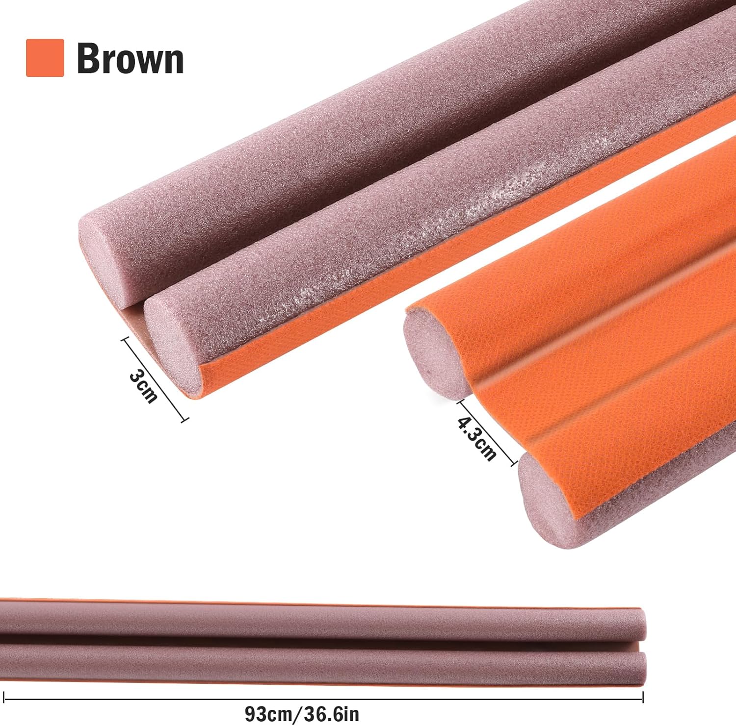 Lineba Door Draft Stopper 36 Inch Adjustable Brown Sweeps