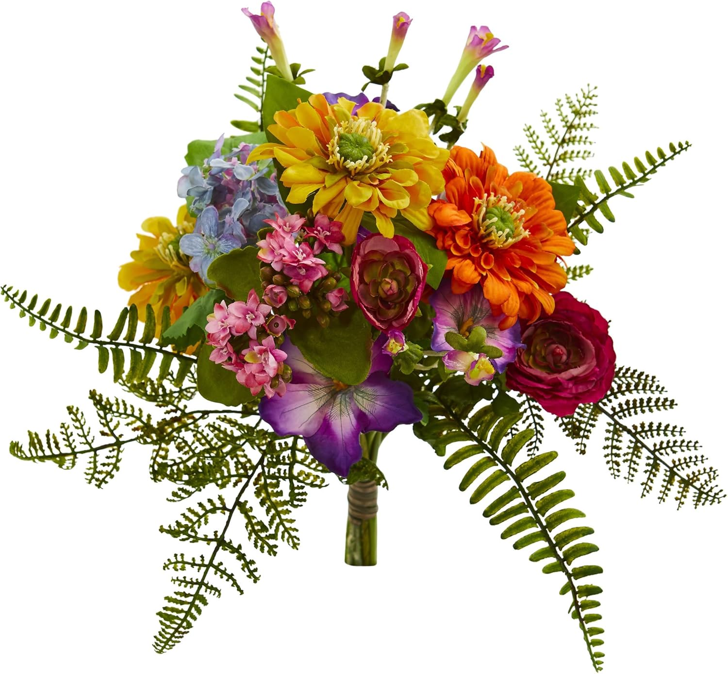 Nearly Natural 13in Mixed Flowers Artificial Bush Set of 2