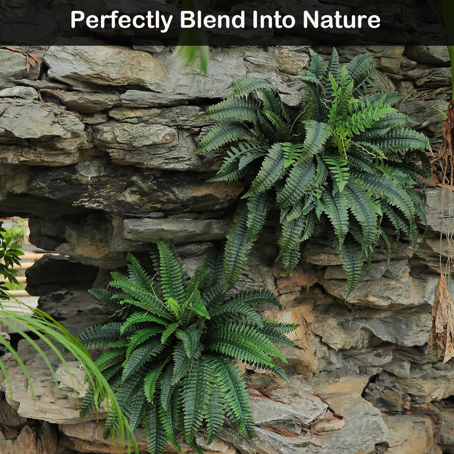 44W 30H Artificial Boston Ferns for Home Garden Decor