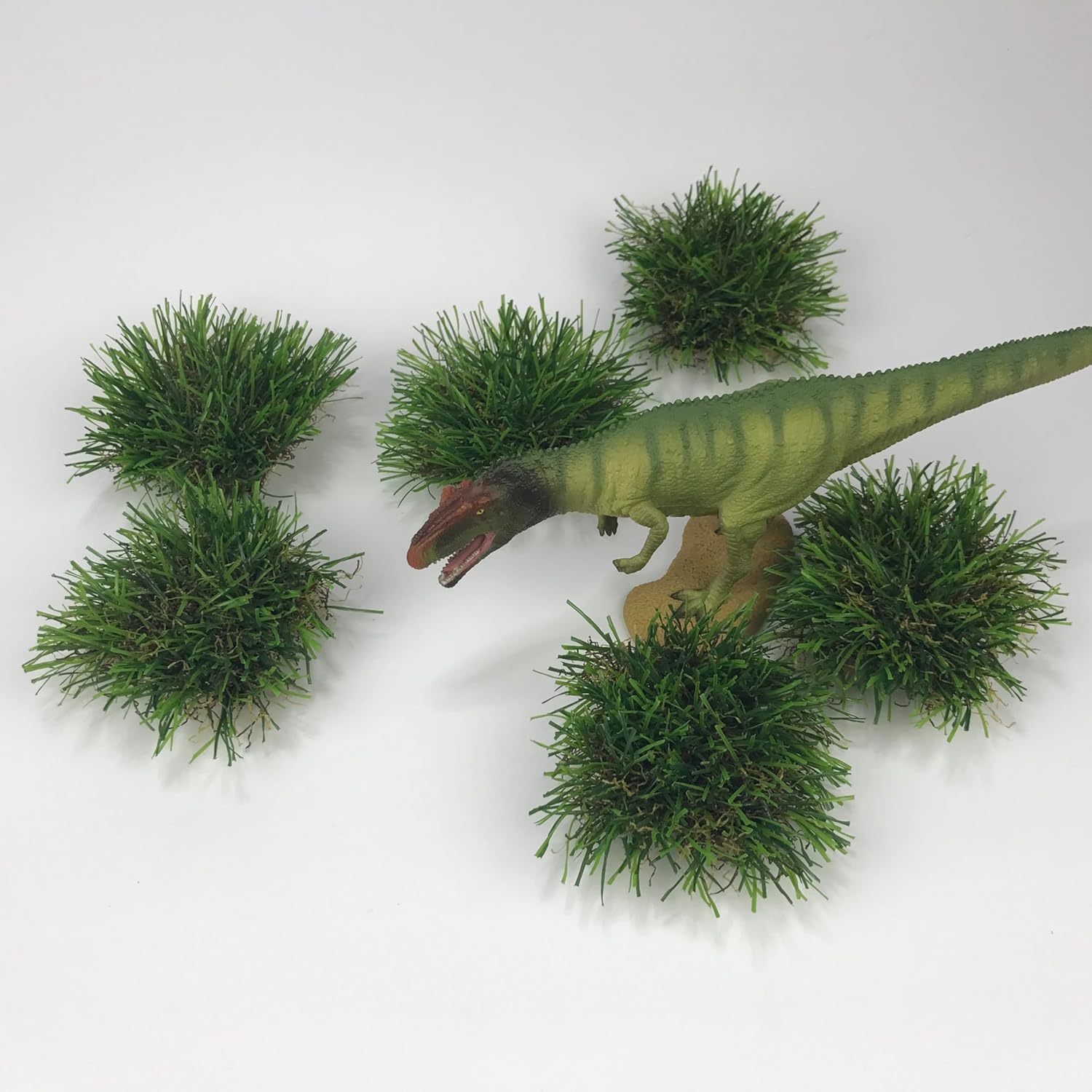 Mini Plastic Artificial Weeds Tufts DIY Fake Grass Clusters Autumn 12PCS