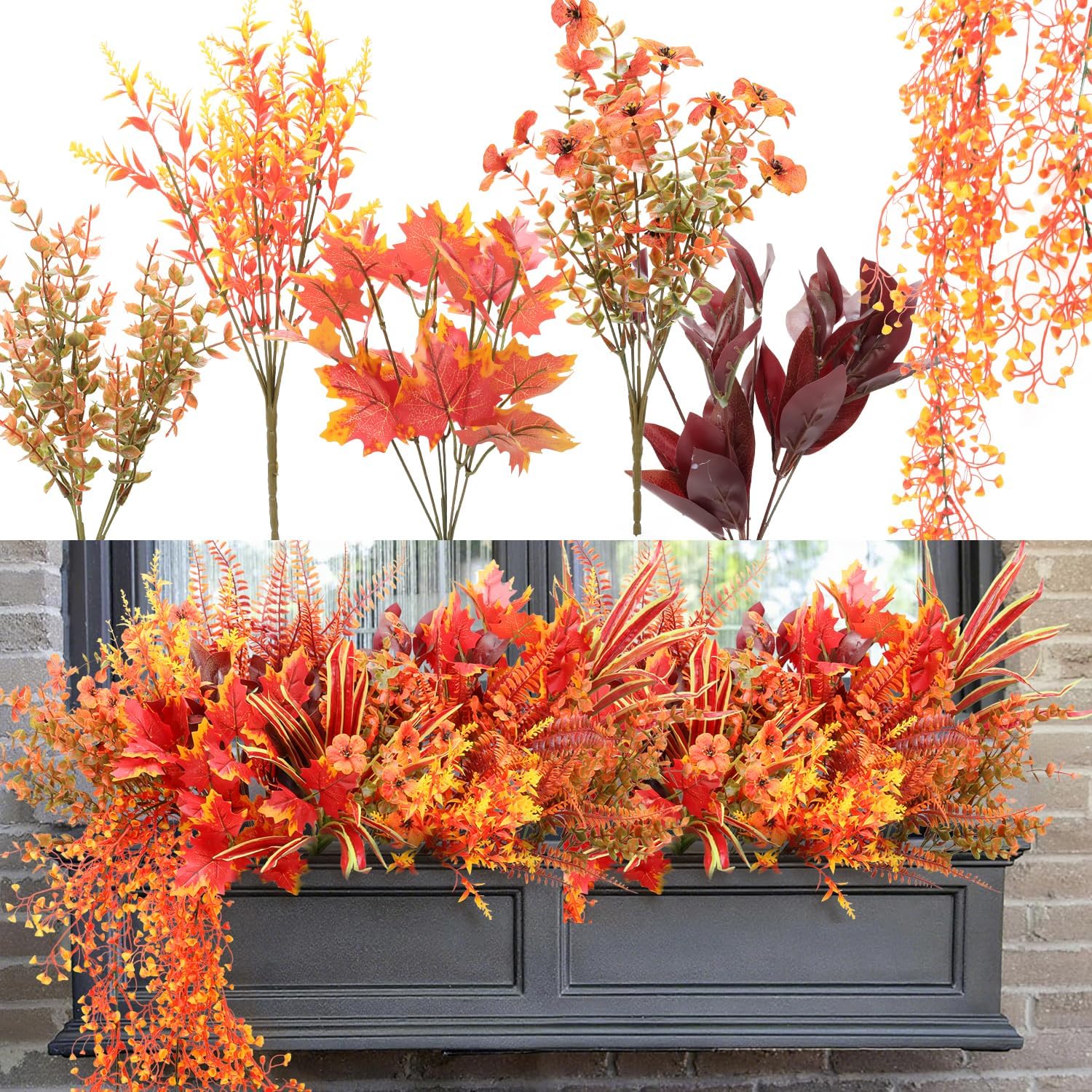 15 Bundles Artificial Plants Fall Greenery Outdoor Decor