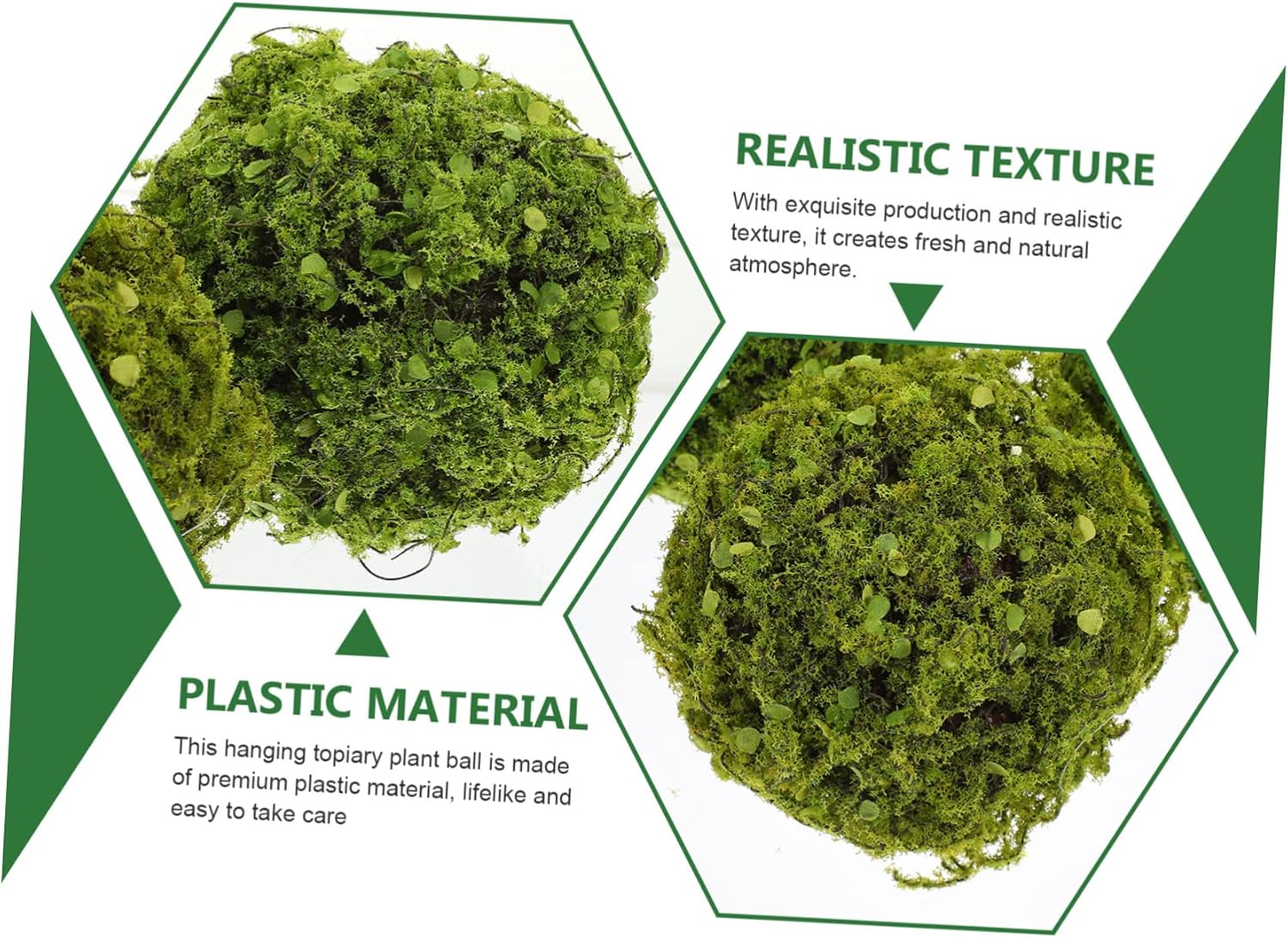 ERINGOGO Artificial Plant Balls 3pcs Hanging Topiary Decor