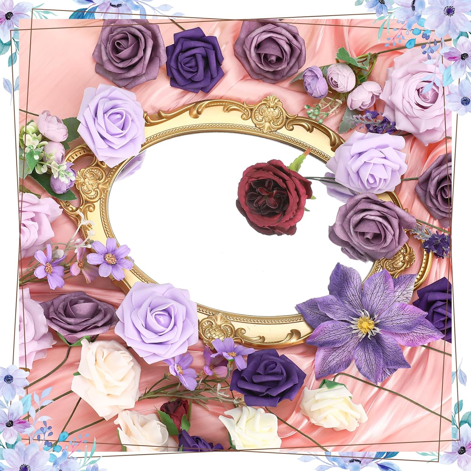 Jspupifip 28 Pcs Artificial Silk Flowers Combo Box Set for Wedding Centerpieces