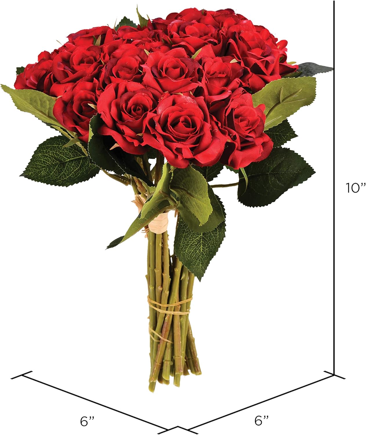 Vickerman Artificial Red Rose Bouquet 10 Inch Premium Decor 1